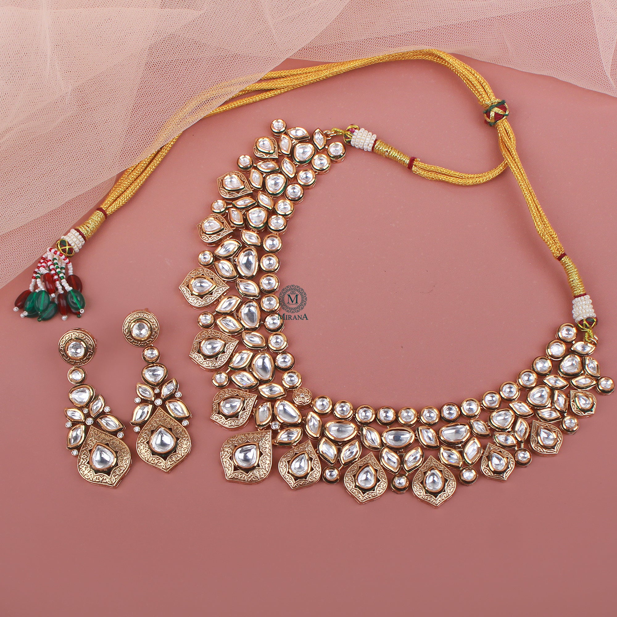 Jaanshi Polki Designer Necklace Set