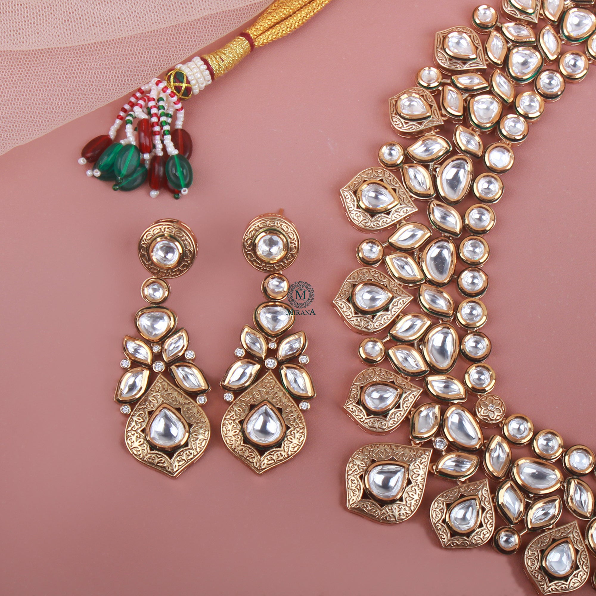 Jaanshi Polki Designer Necklace Set
