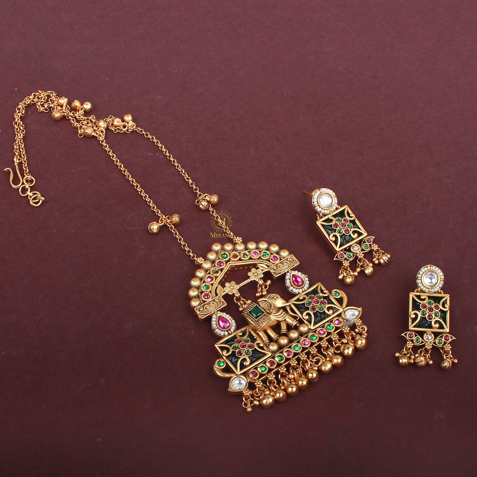 Dhanishi Antique Long Designer Necklace Set