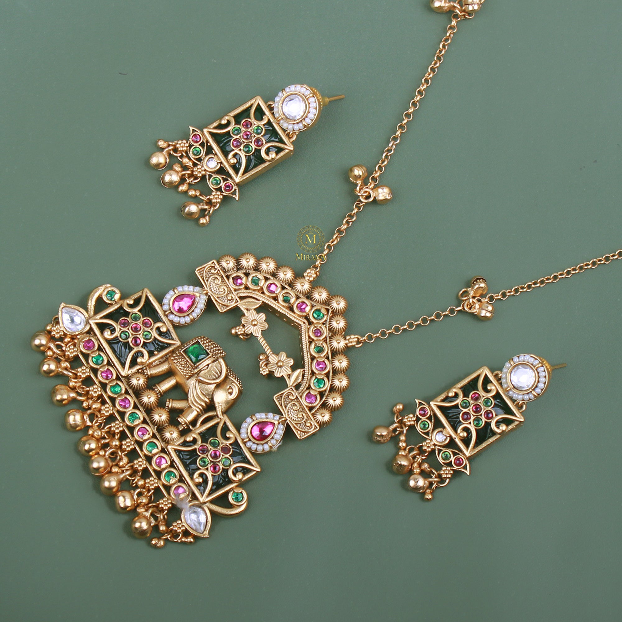 Dhanishi Antique Long Designer Necklace Set