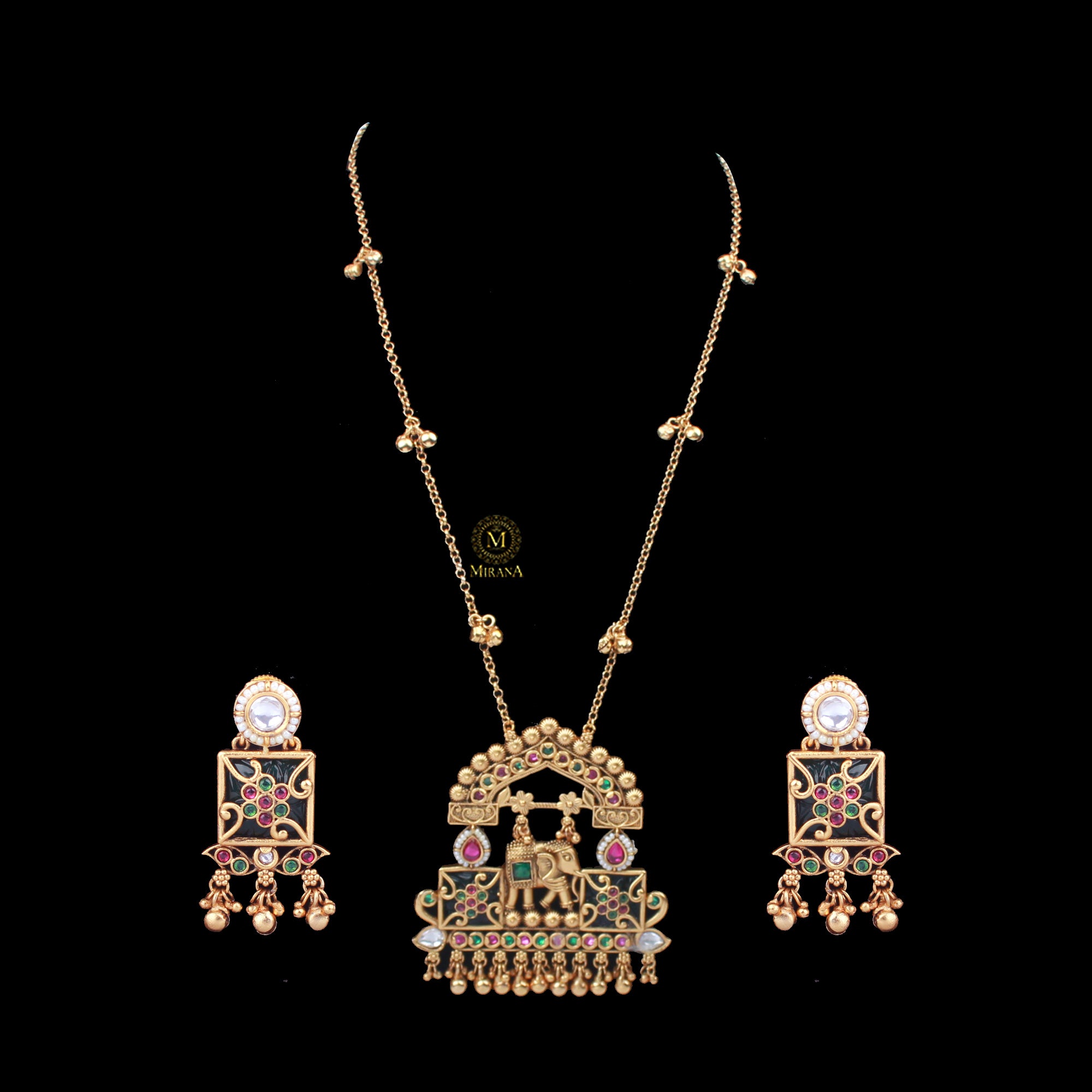 Dhanishi Antique Long Designer Necklace Set