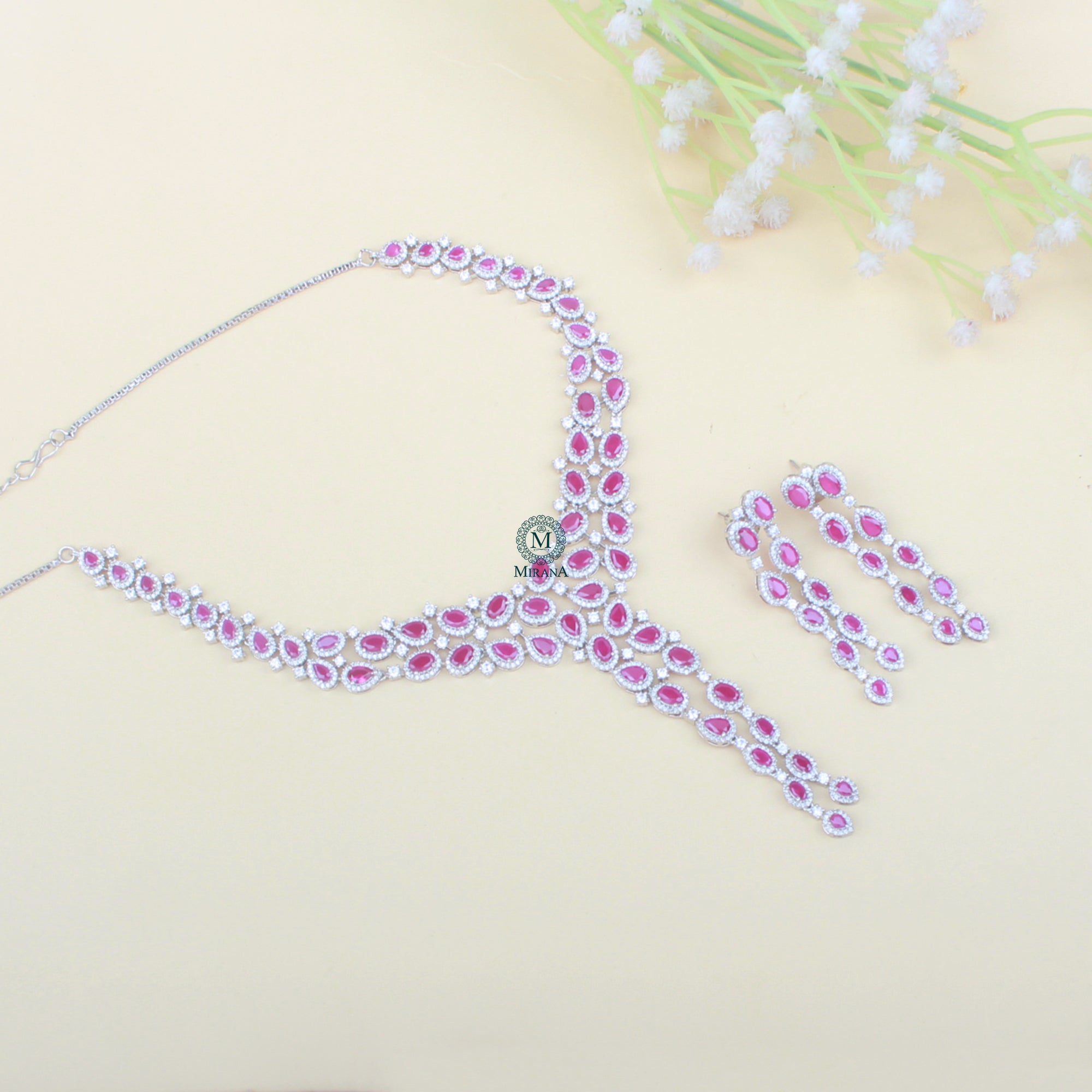 Feria Colored Designer Necklace Set