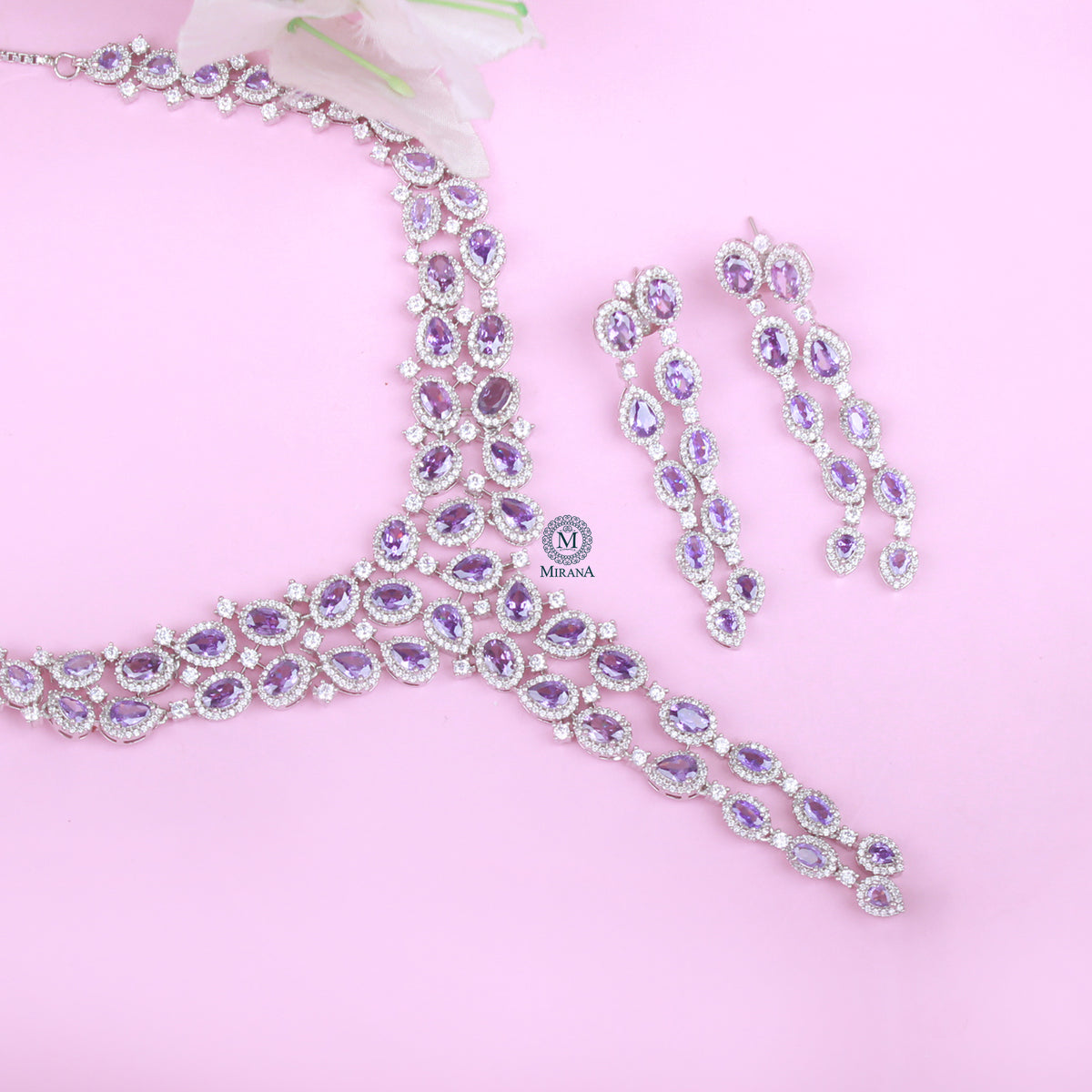 Feria Colored Designer Necklace Set