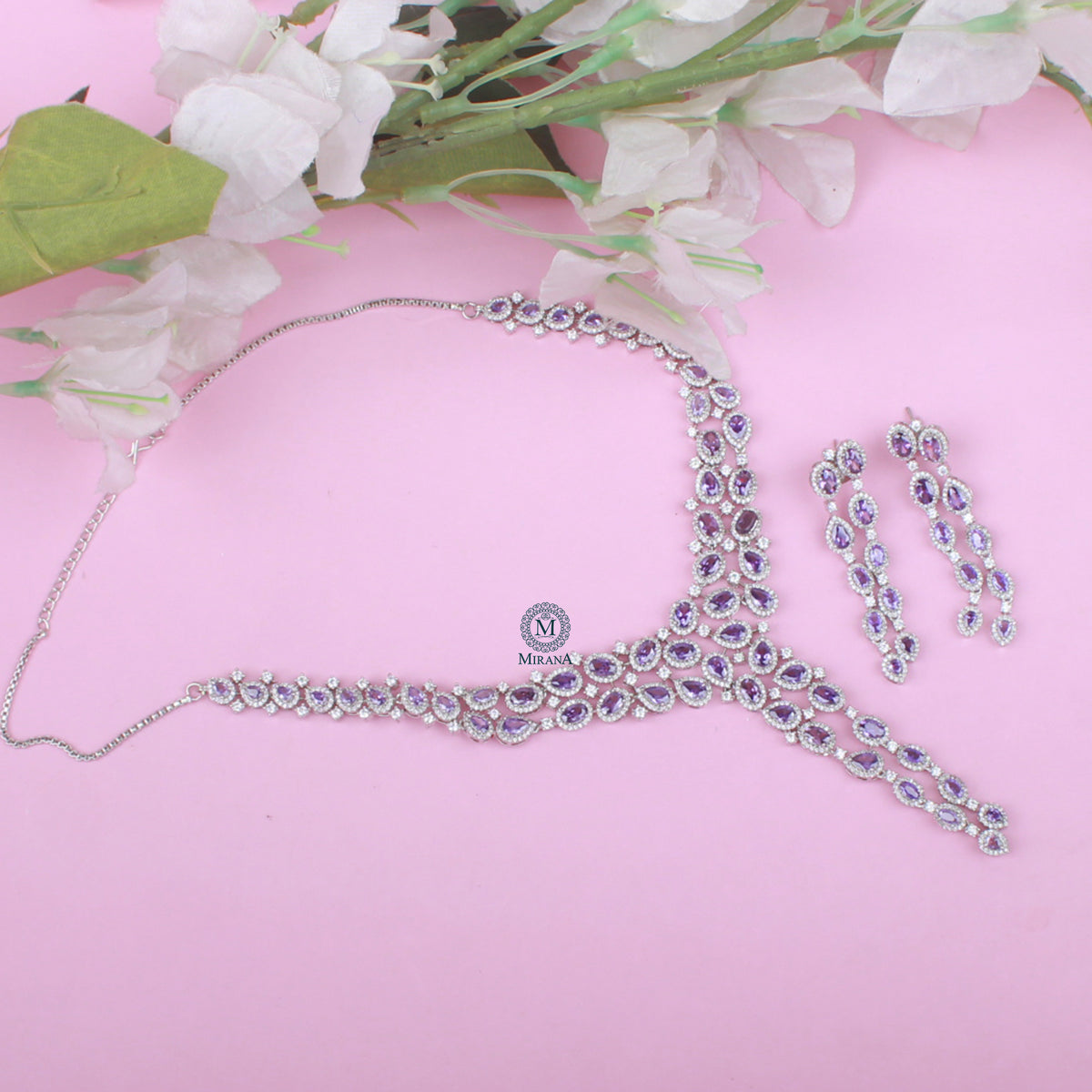 Feria Colored Designer Necklace Set