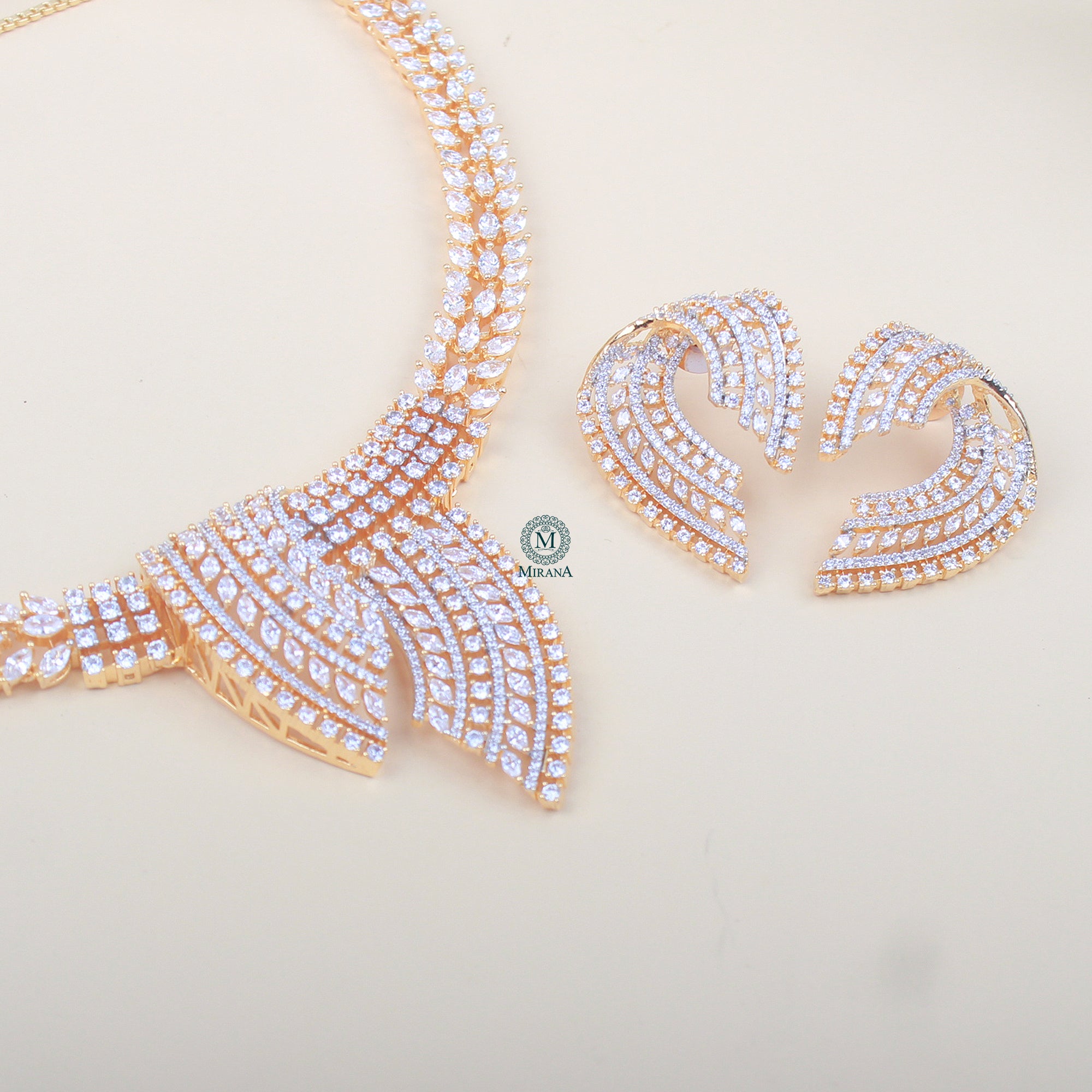 Noah CZ Designer Necklace Set