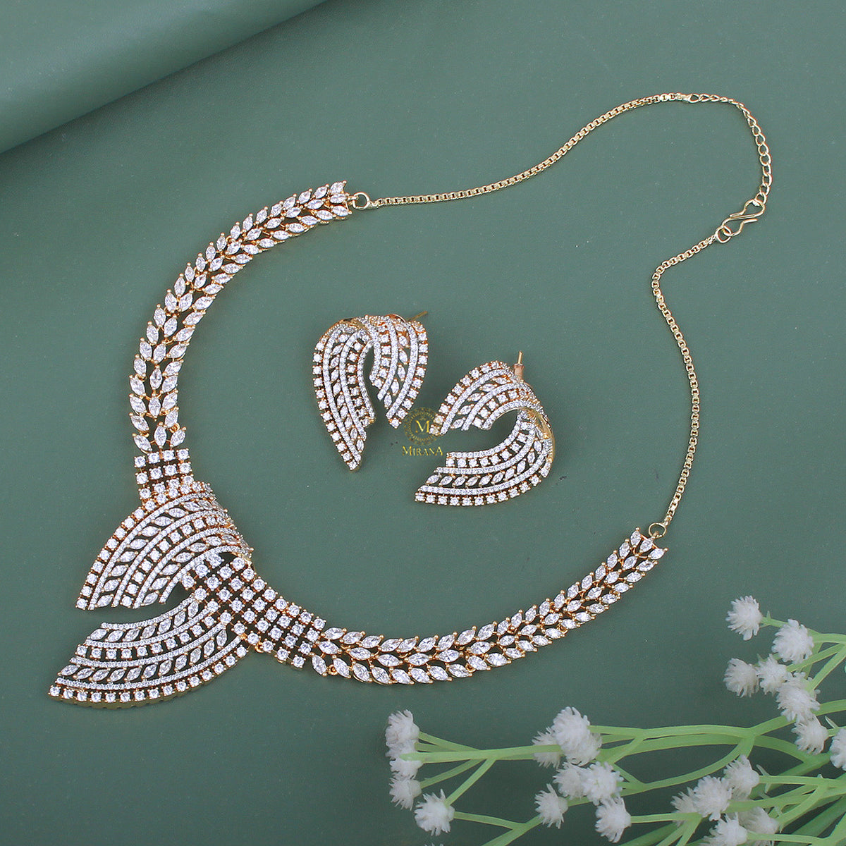 Noah CZ Designer Necklace Set
