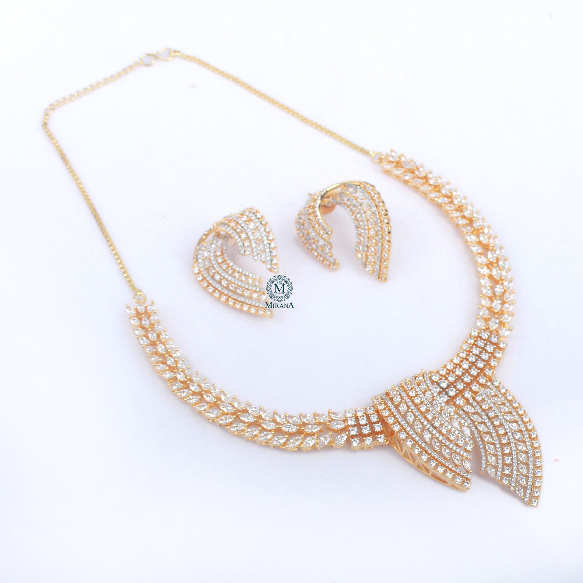 Noah CZ Designer Necklace Set