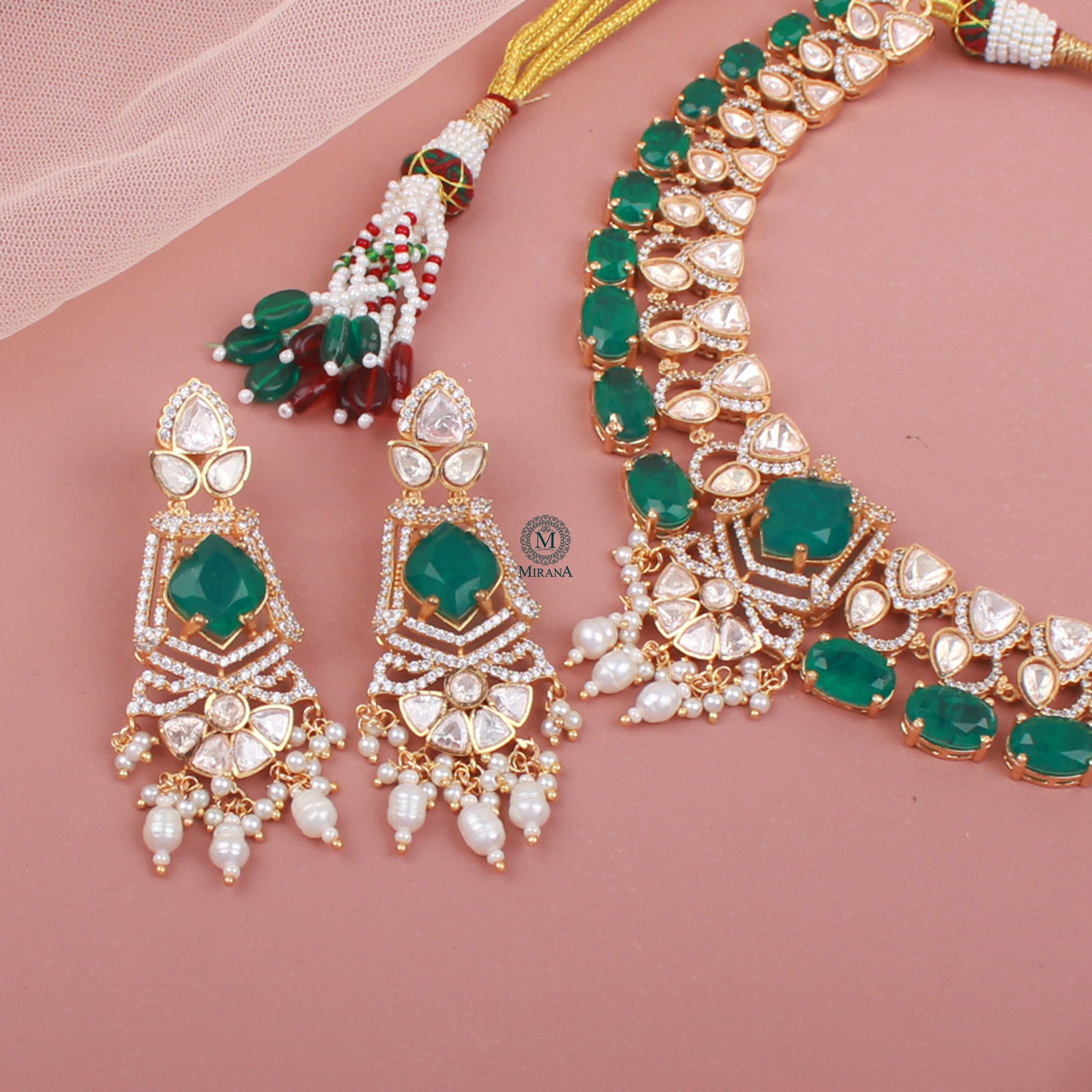 Avanika Moissanite Designer Necklace Set