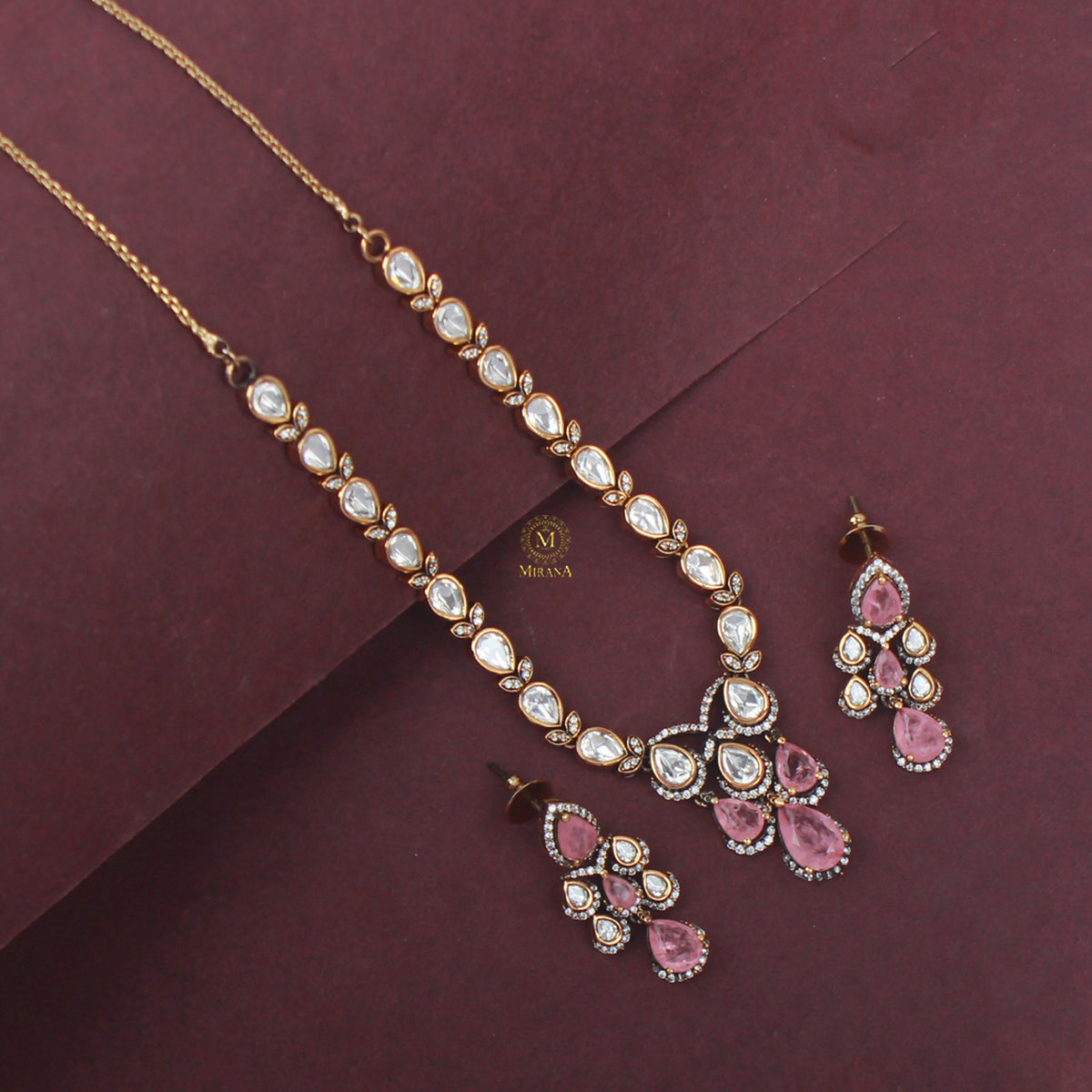 Fiza Pastel Polki Designer Necklace Set