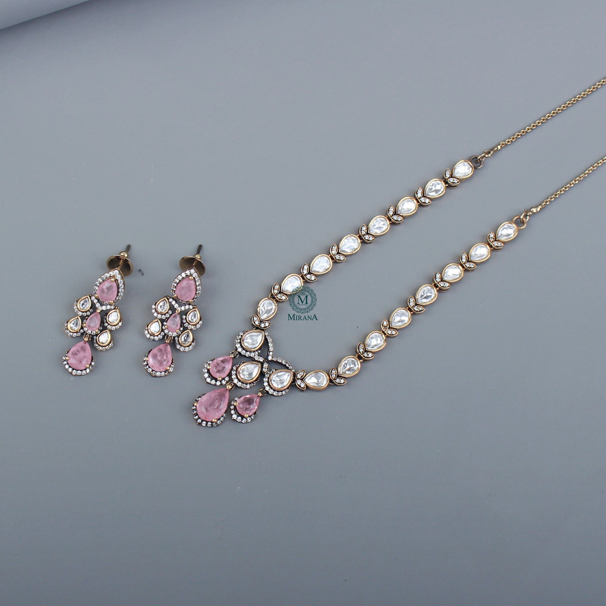 Fiza Pastel Polki Designer Necklace Set