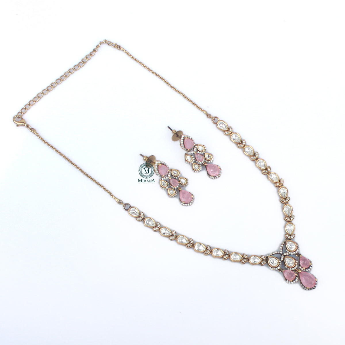 Fiza Pastel Polki Designer Necklace Set