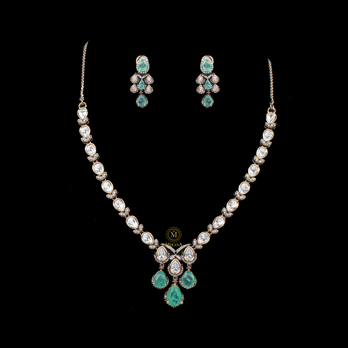 Fiza Pastel Polki Designer Necklace Set