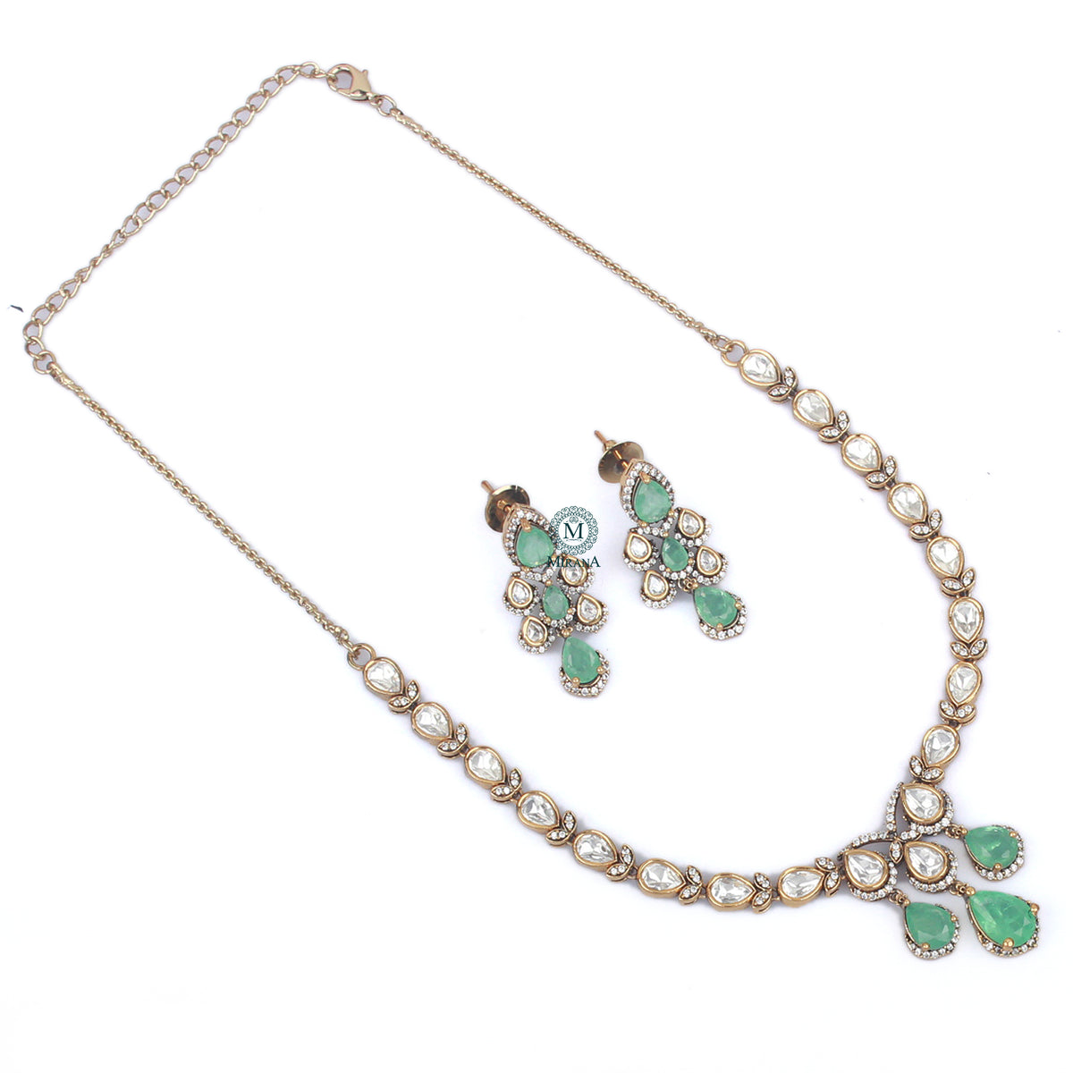 Fiza Pastel Polki Designer Necklace Set