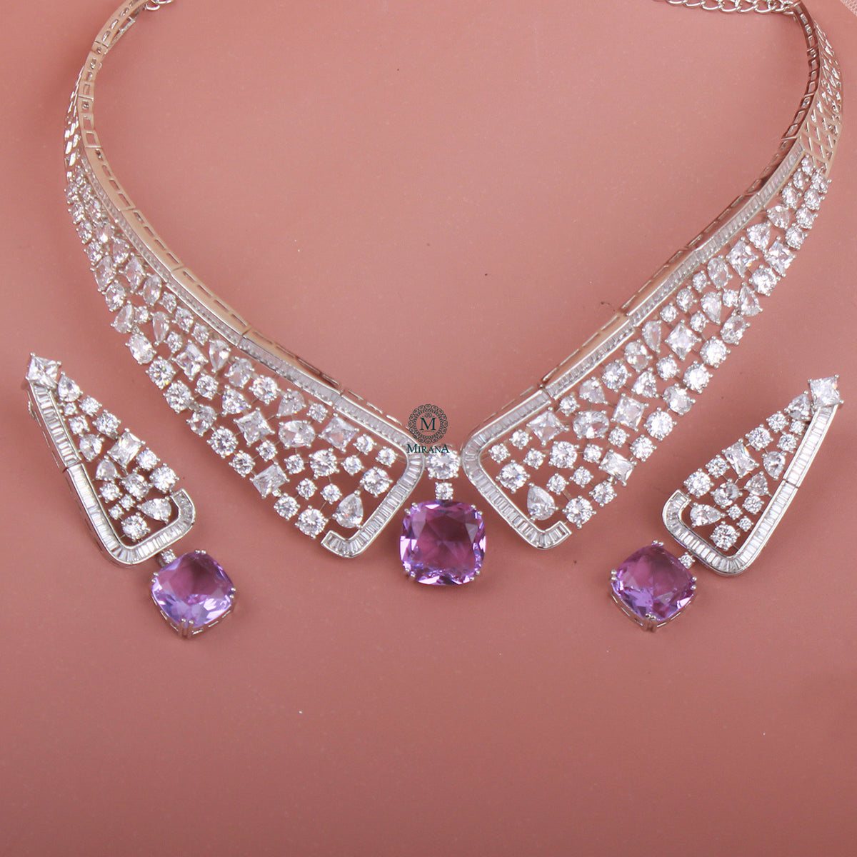 Zina CZ Designer Necklace Set