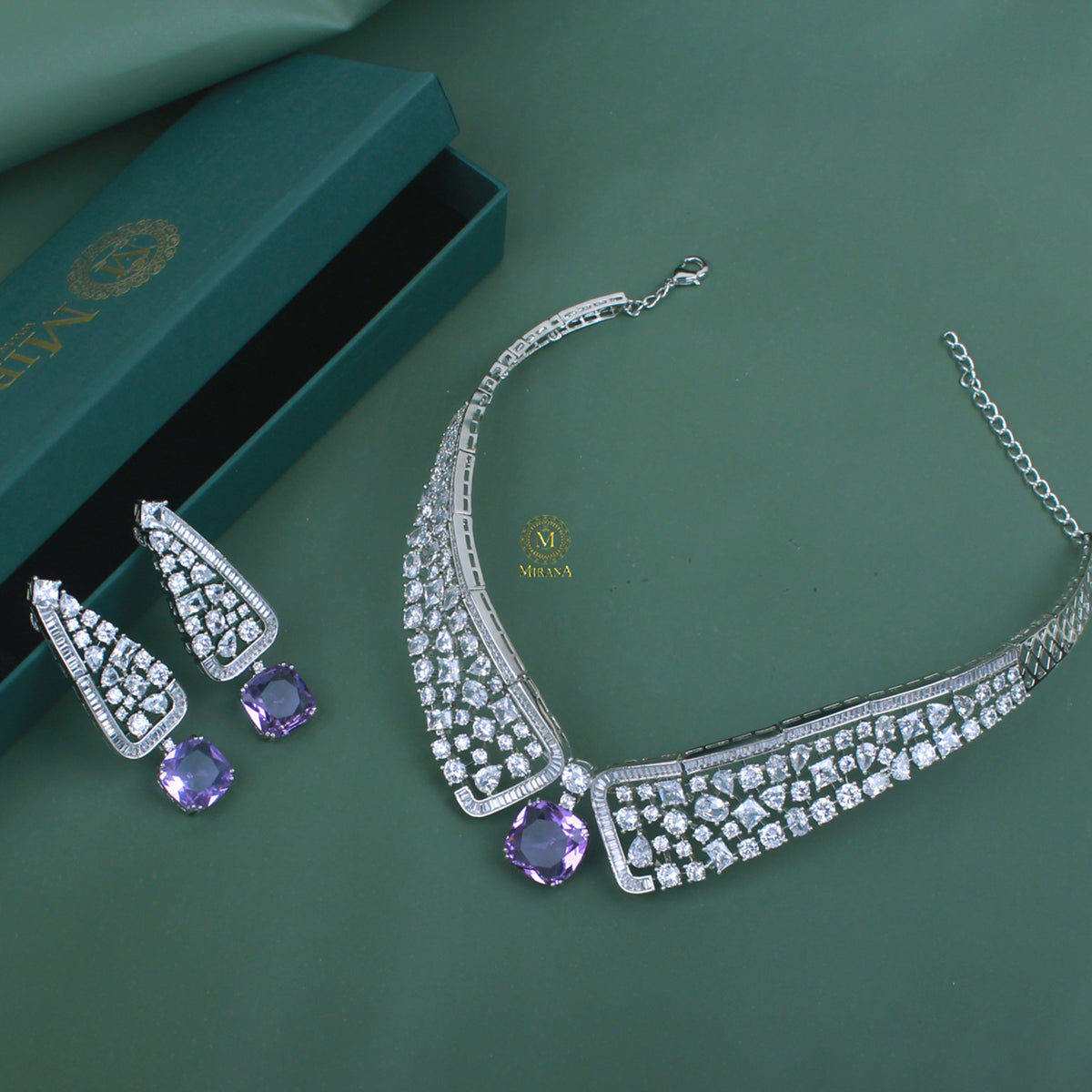 Zina CZ Designer Necklace Set