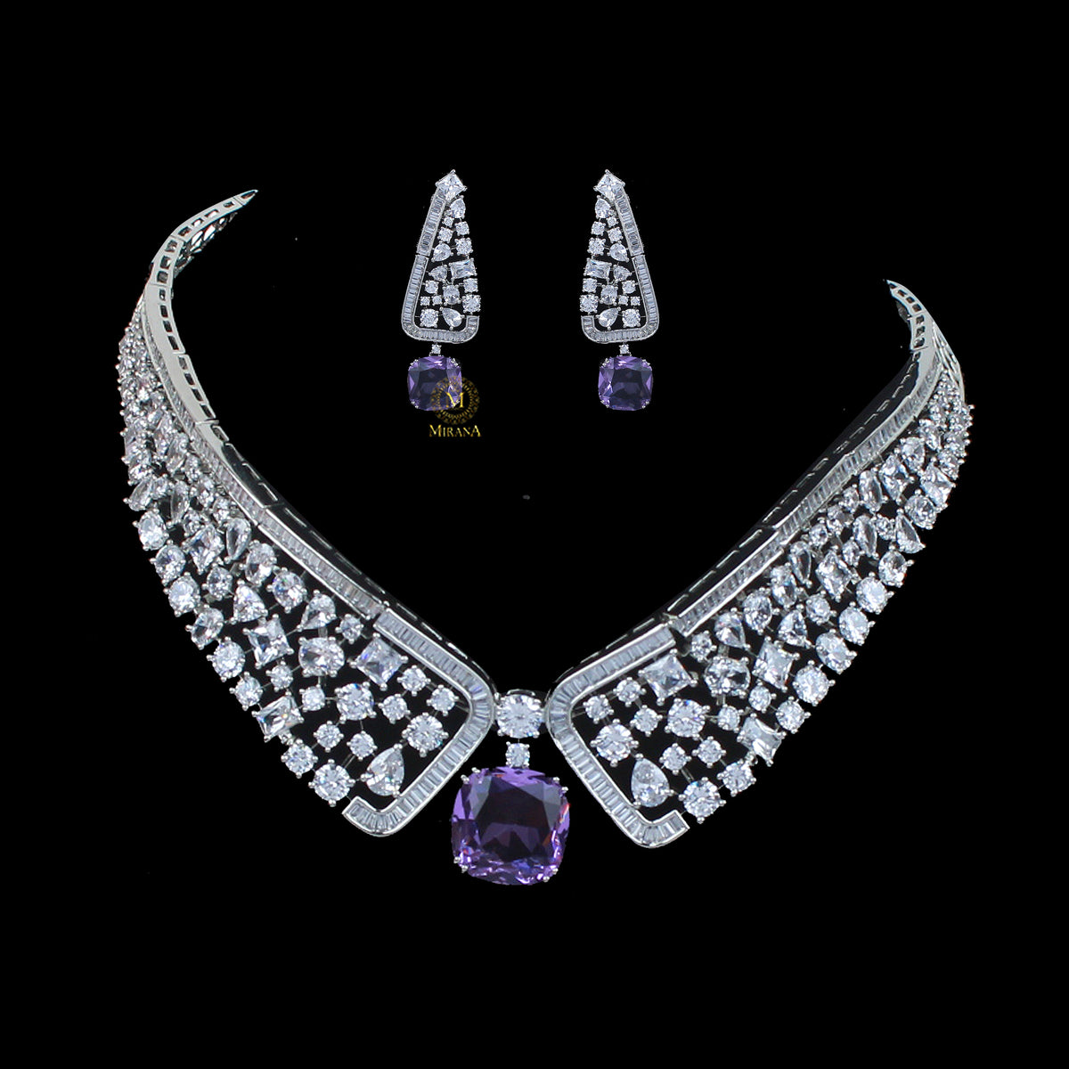 Zina CZ Designer Necklace Set