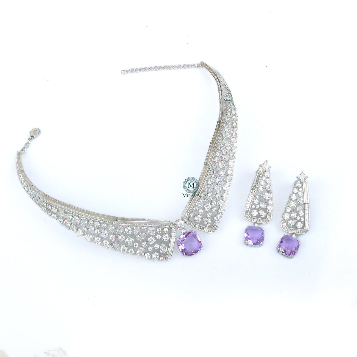 Zina CZ Designer Necklace Set