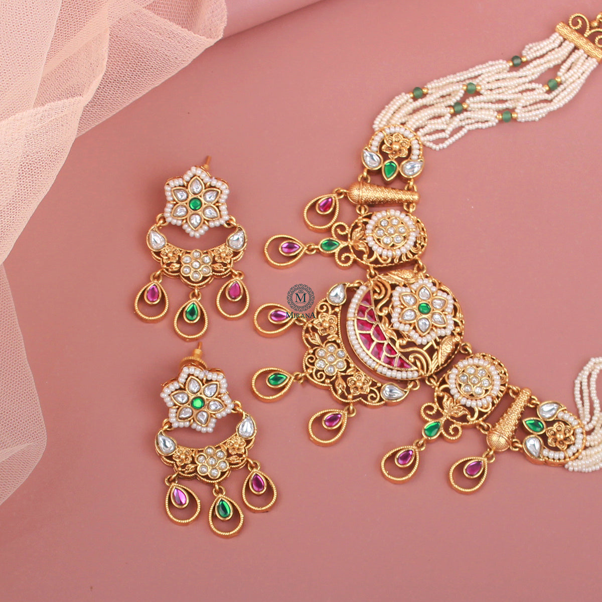 Rashmika Antique Designer Necklace Set