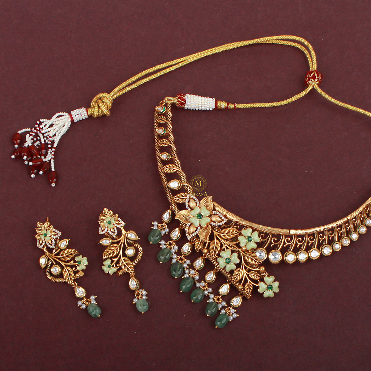 Isha Polki Designer Necklace Set