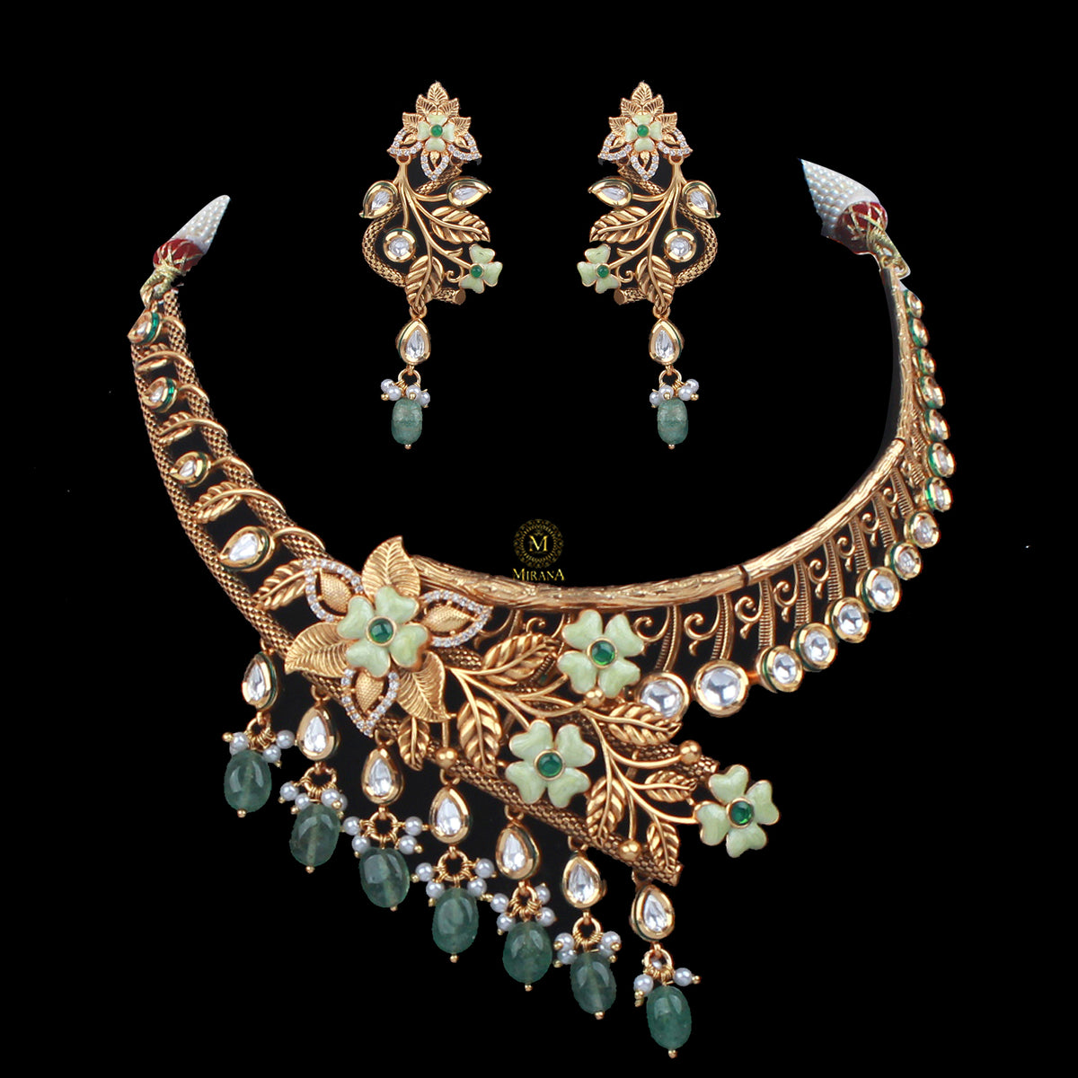 Isha Polki Designer Necklace Set