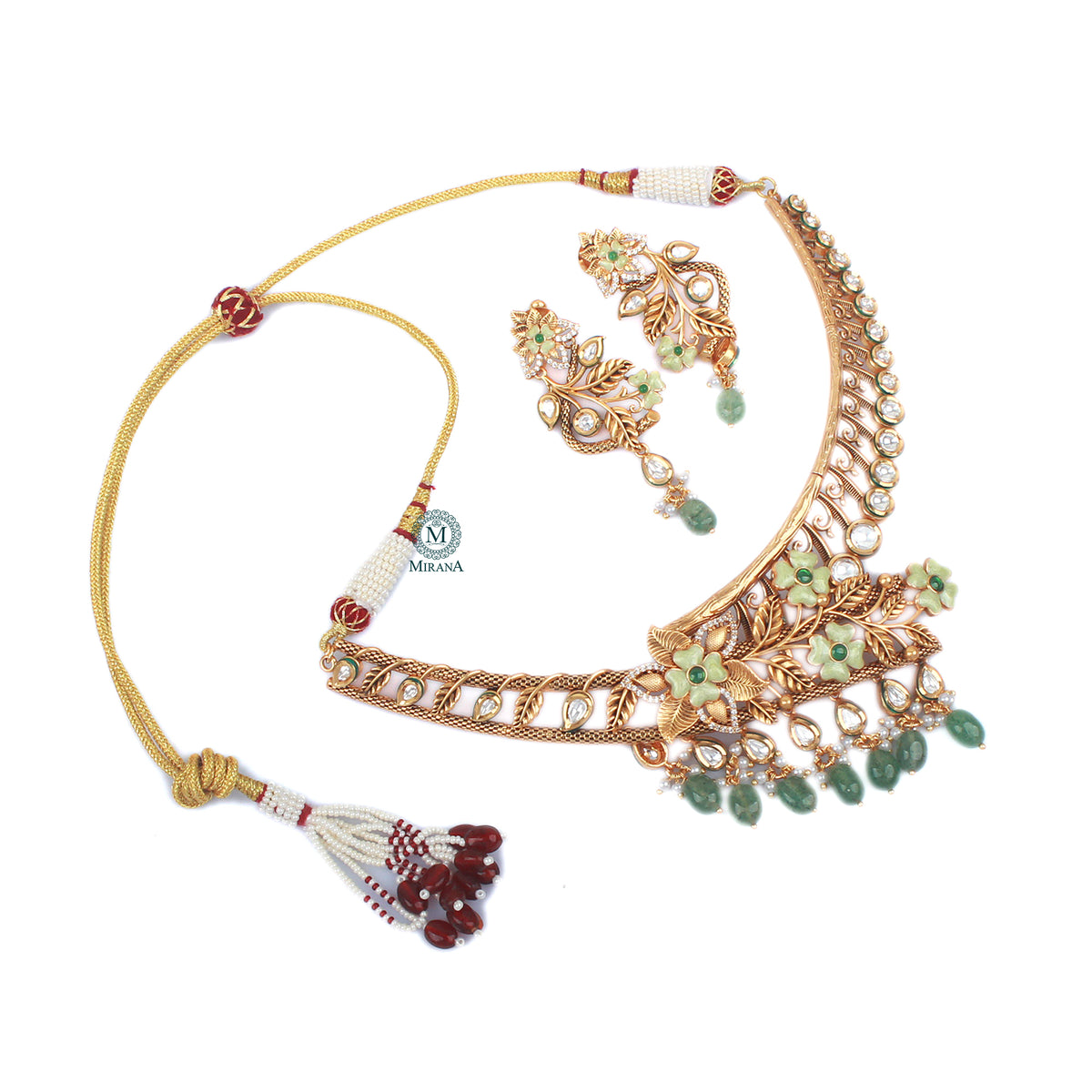Isha Polki Designer Necklace Set