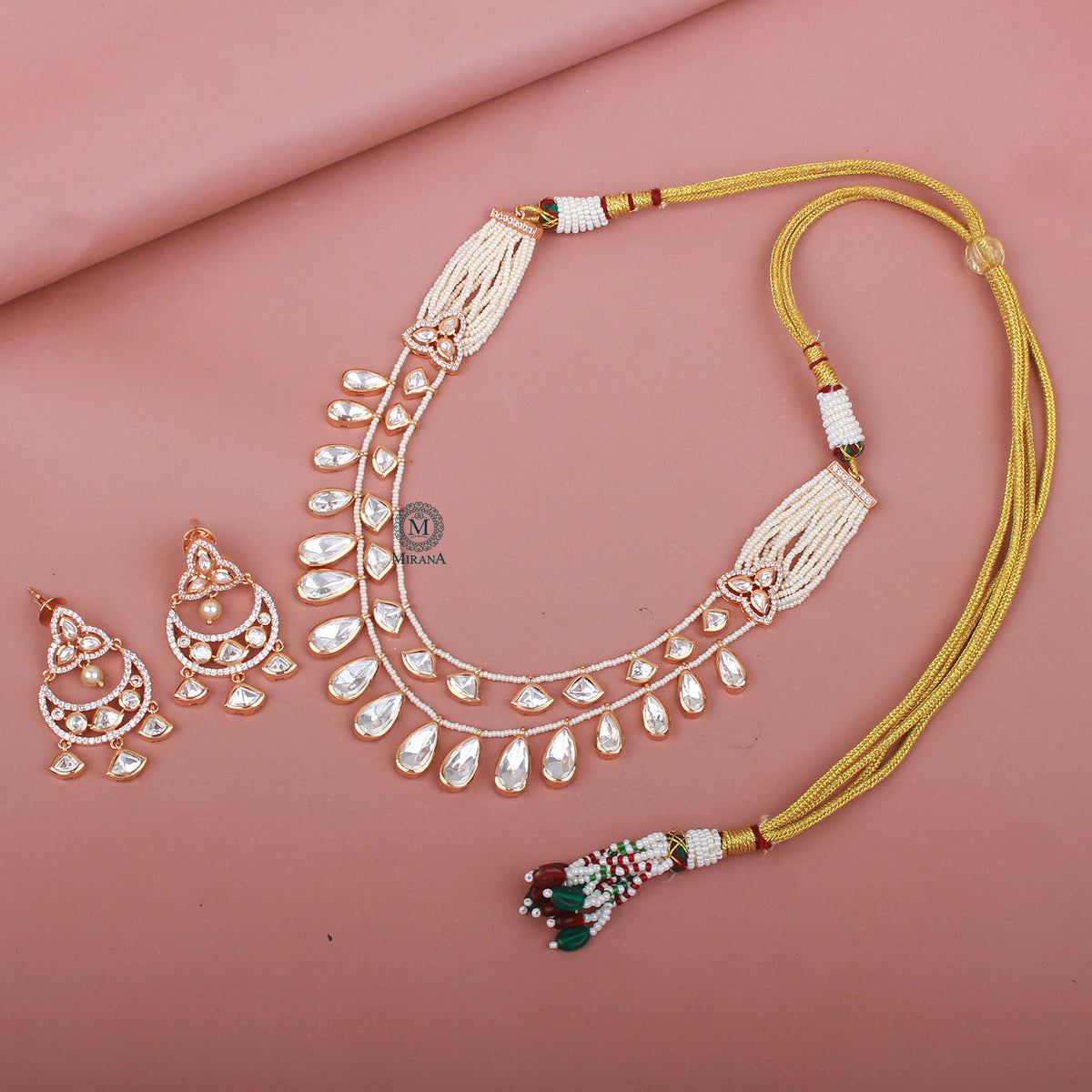 Dishi Polki Layered Necklace Set