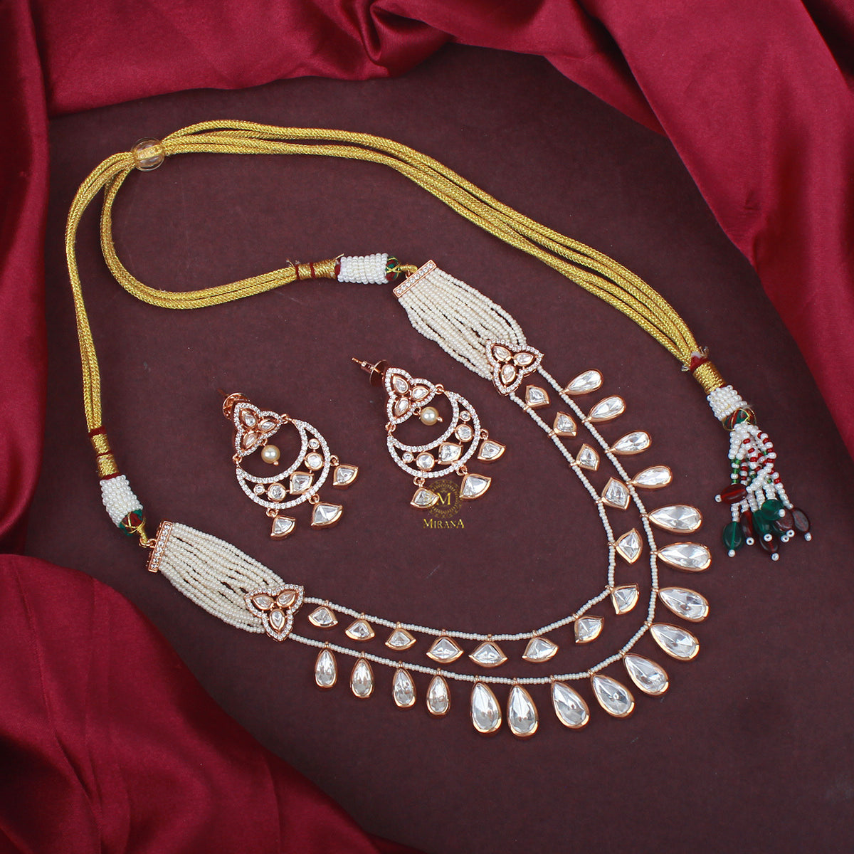 Dishi Polki Layered Necklace Set