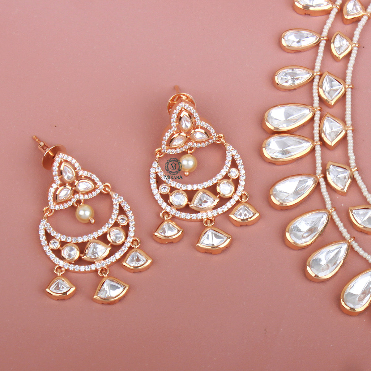 Dishi Polki Layered Necklace Set