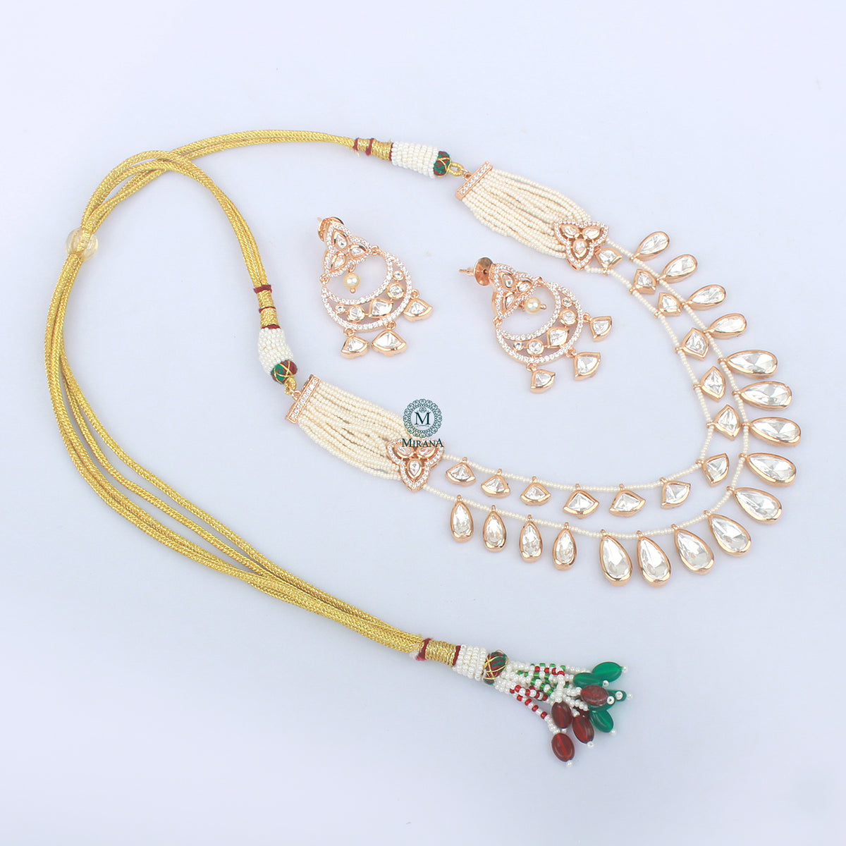 Dishi Polki Layered Necklace Set