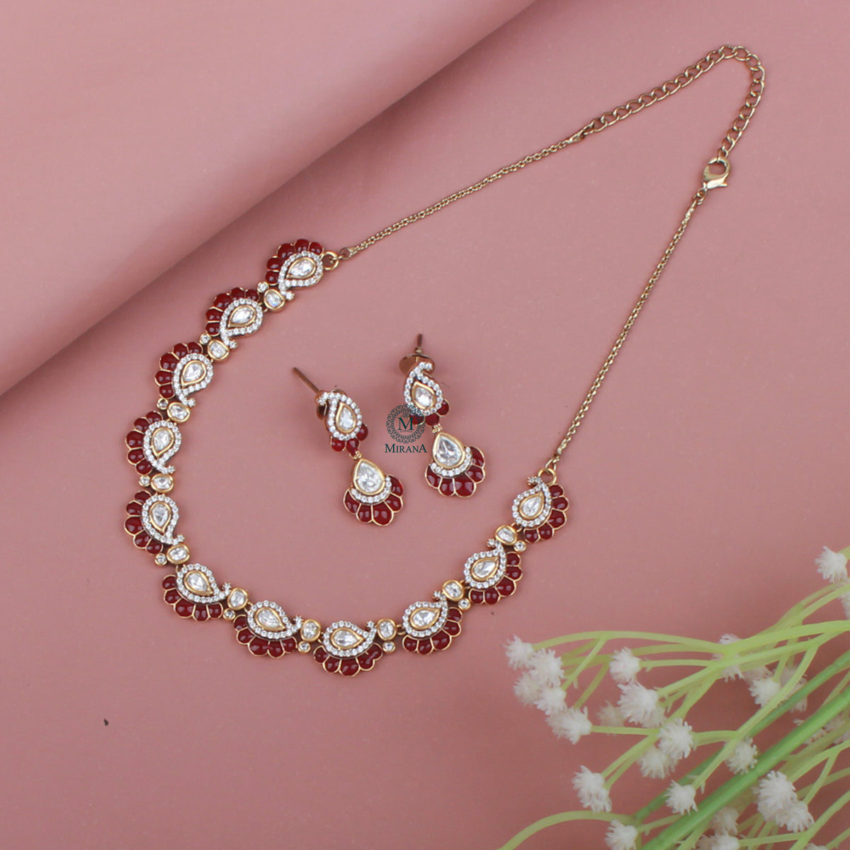 Shreeja Polki Designer Necklace Set