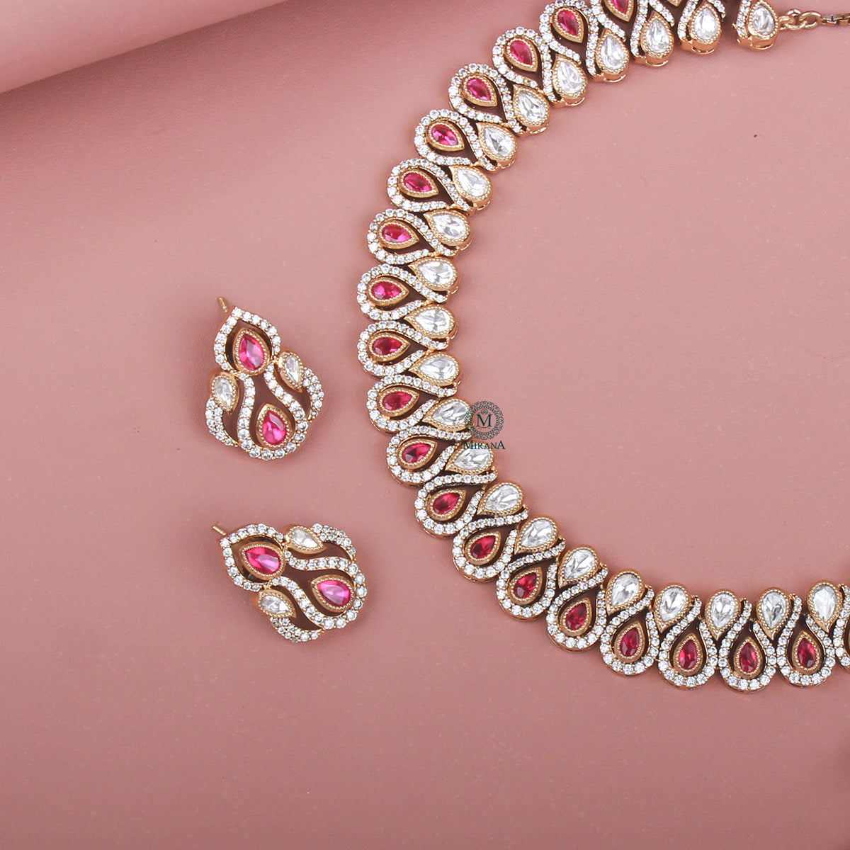 Damini Polki Designer Necklace Set
