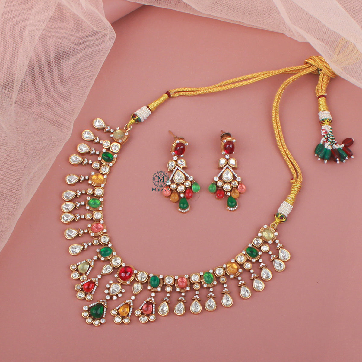 Radhika Navratana Designer Necklace Set