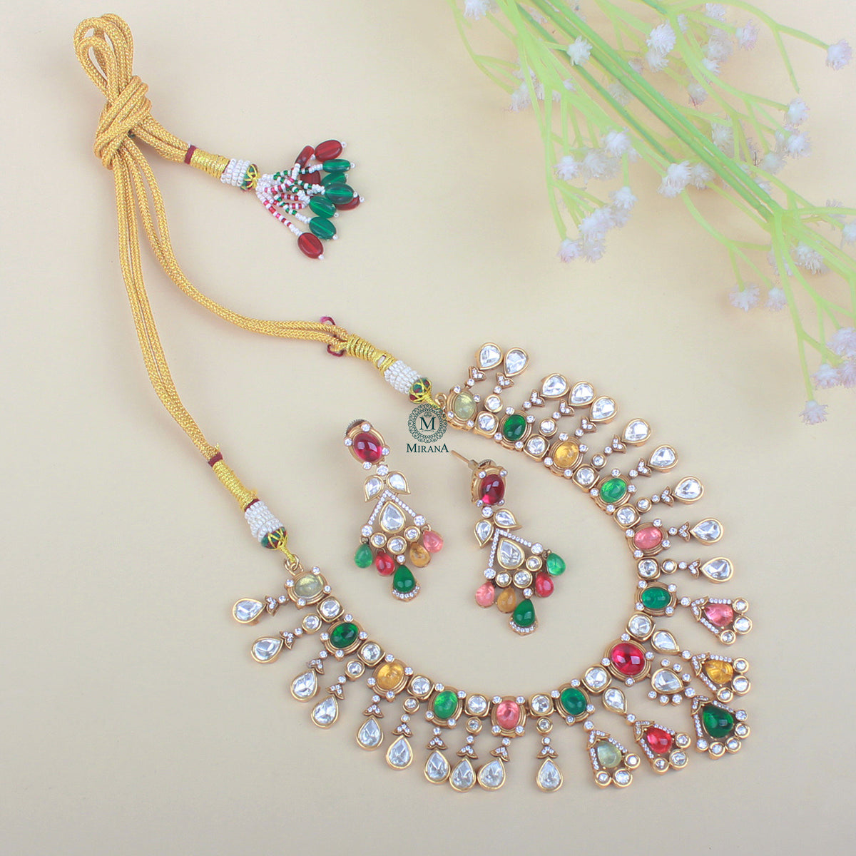 Radhika Navratana Designer Necklace Set