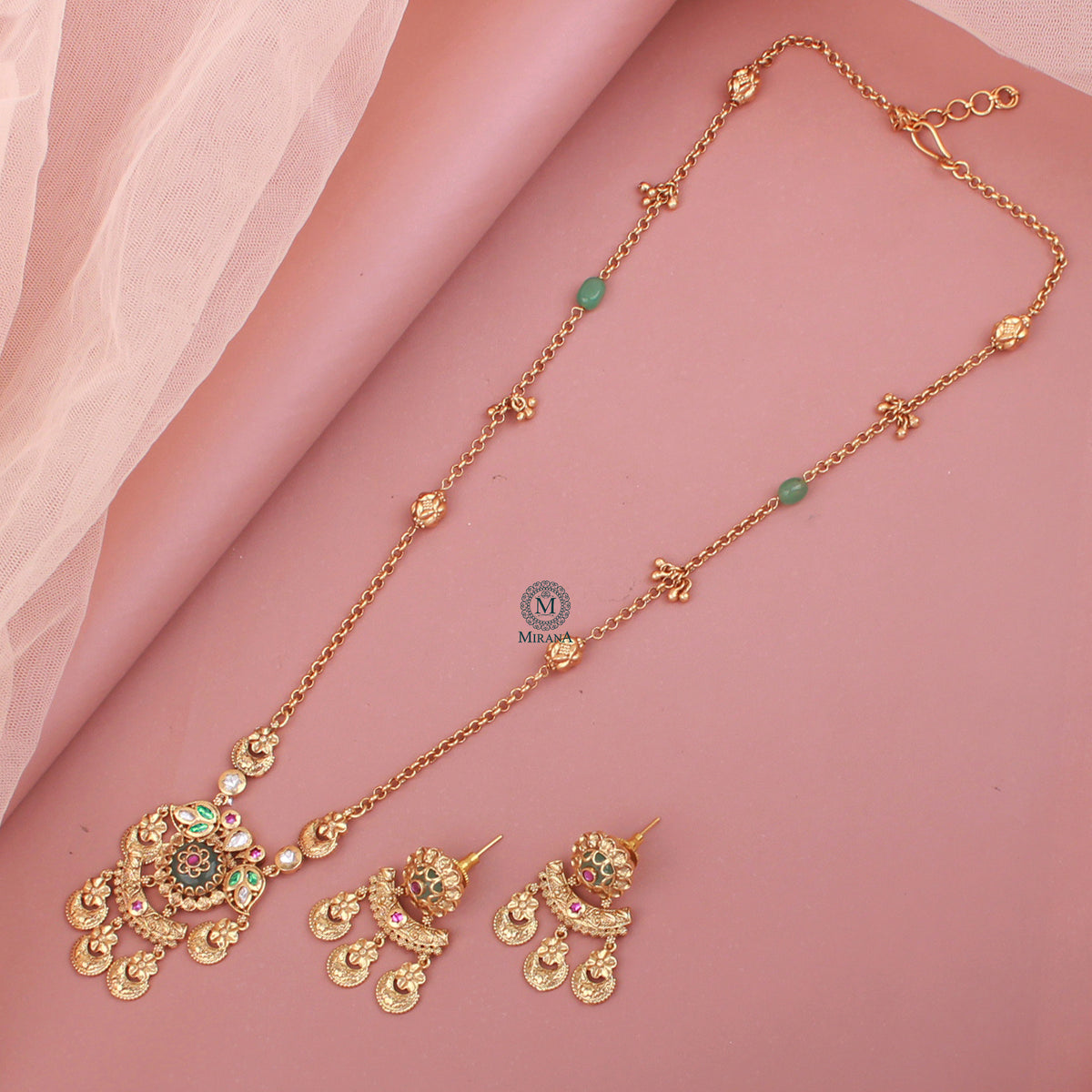 Bhuvi Antique Designer Necklace Set