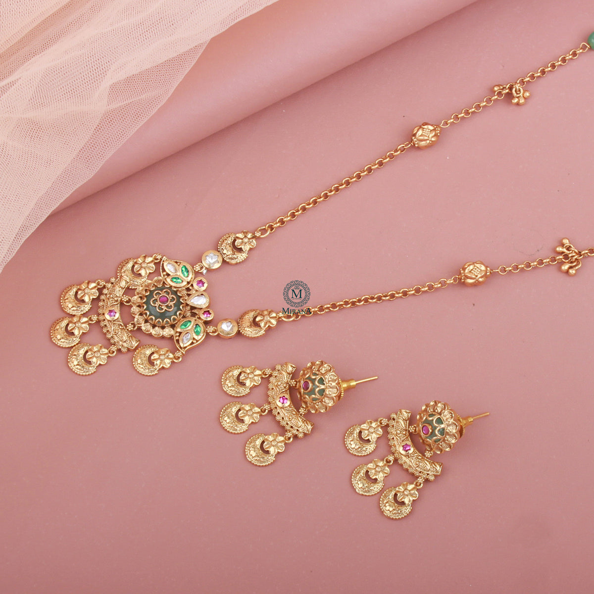 Bhuvi Antique Designer Necklace Set
