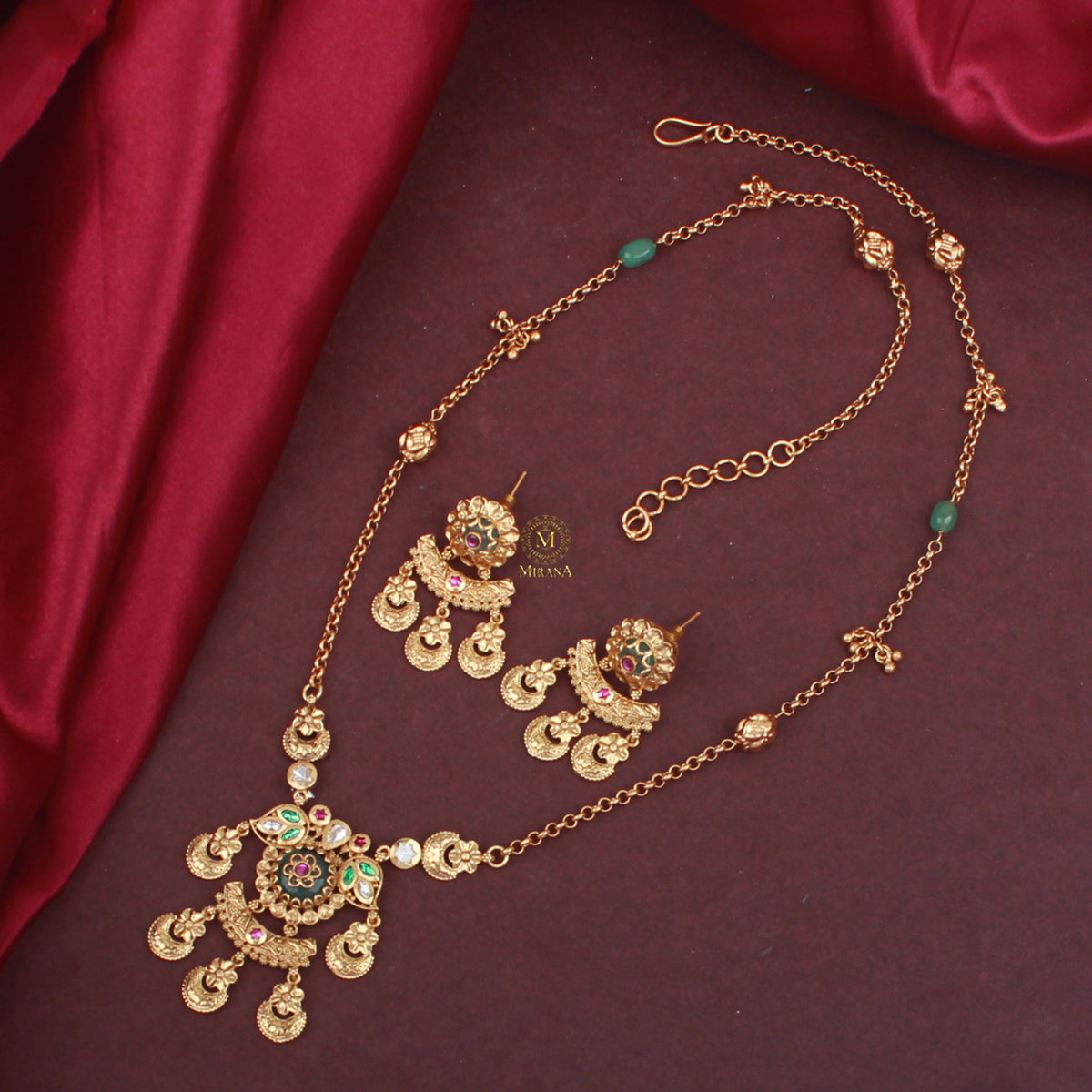 Bhuvi Antique Designer Necklace Set