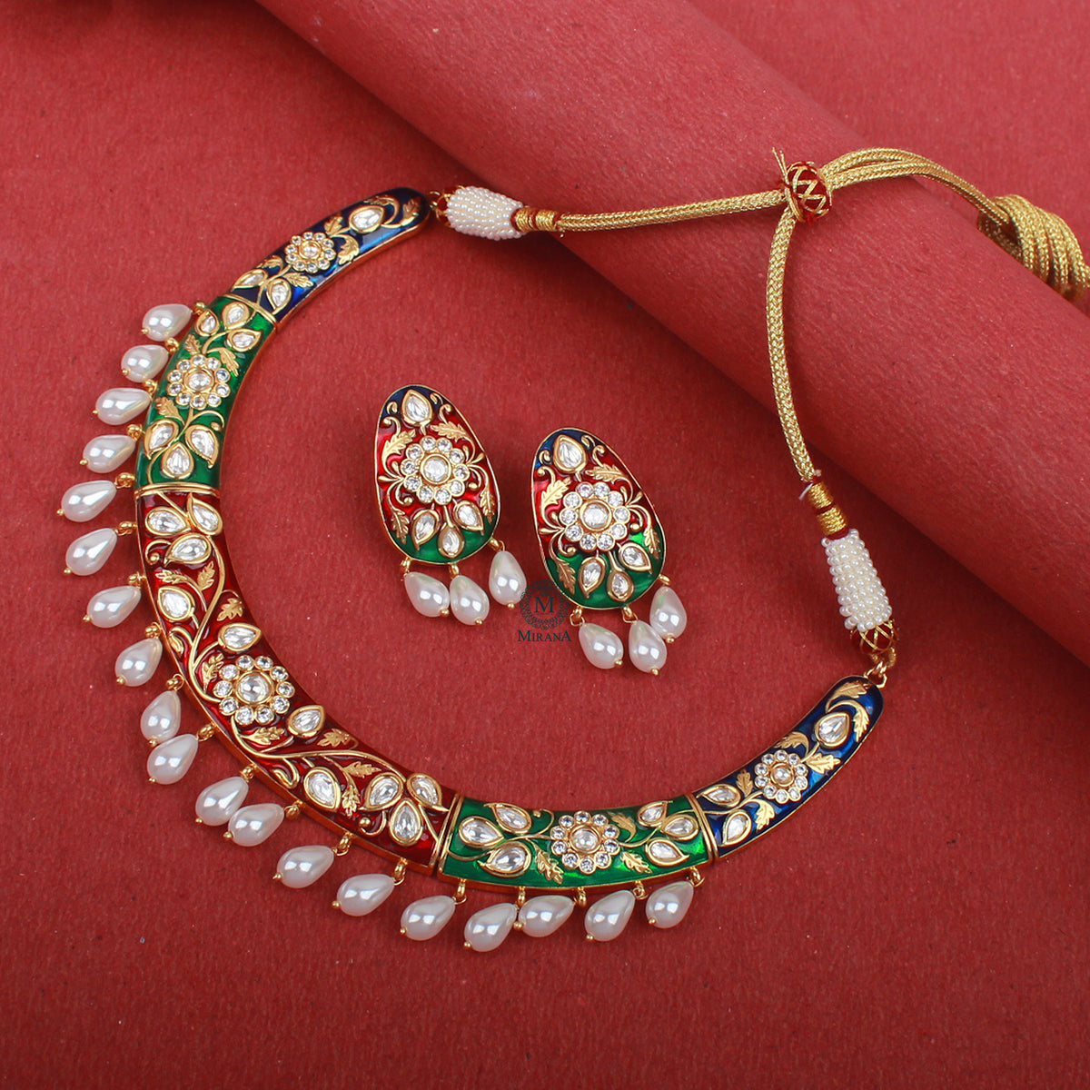 Kaanti Multi Meenakari Husli Necklace Set