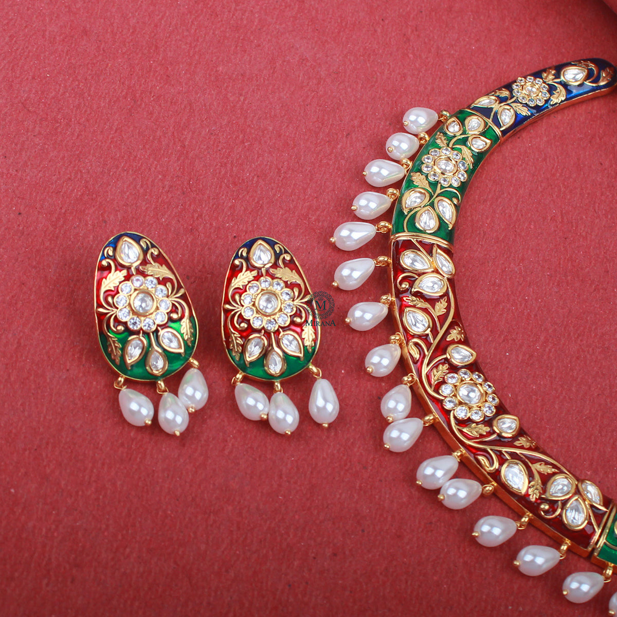 Kaanti Multi Meenakari Husli Necklace Set