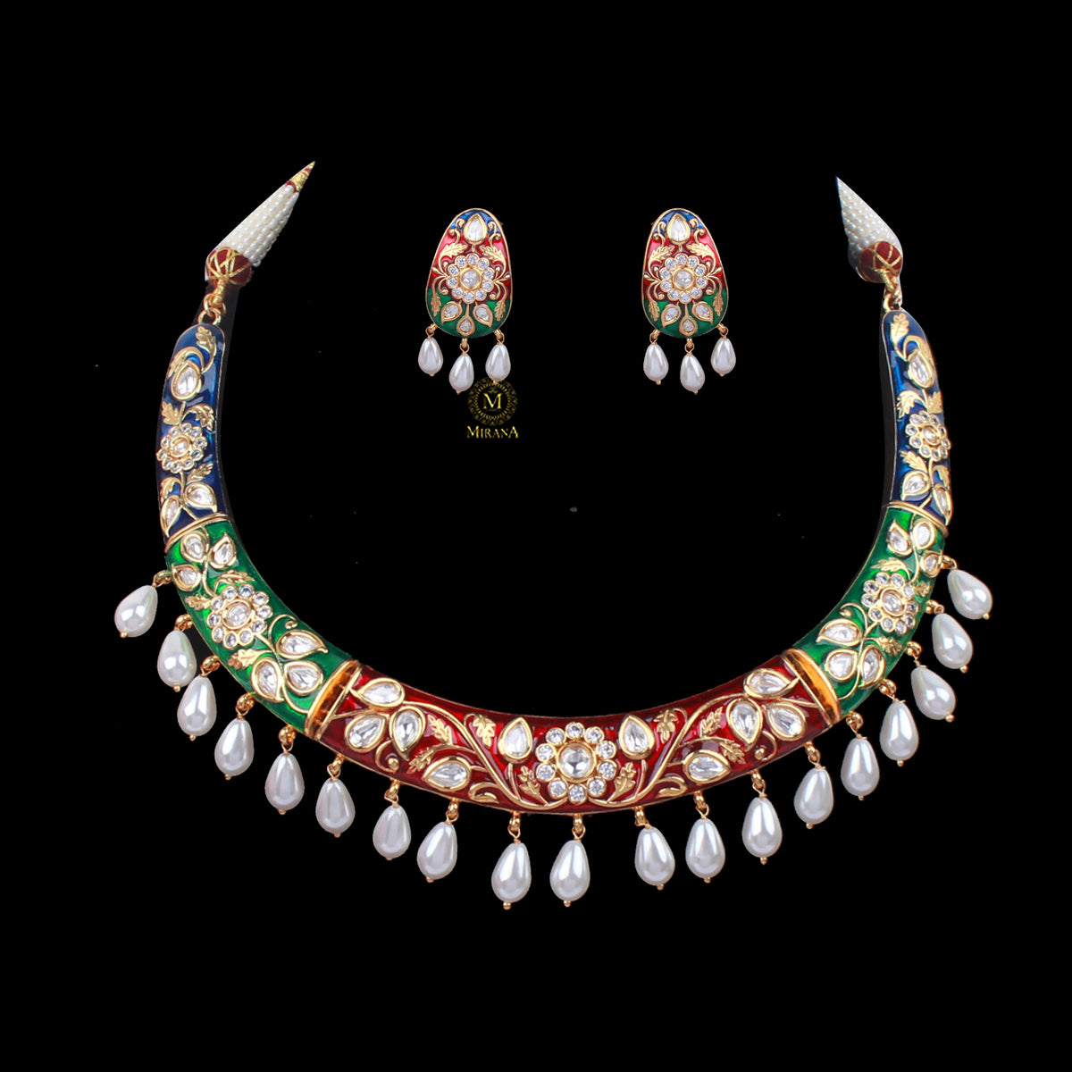 Kaanti Multi Meenakari Husli Necklace Set