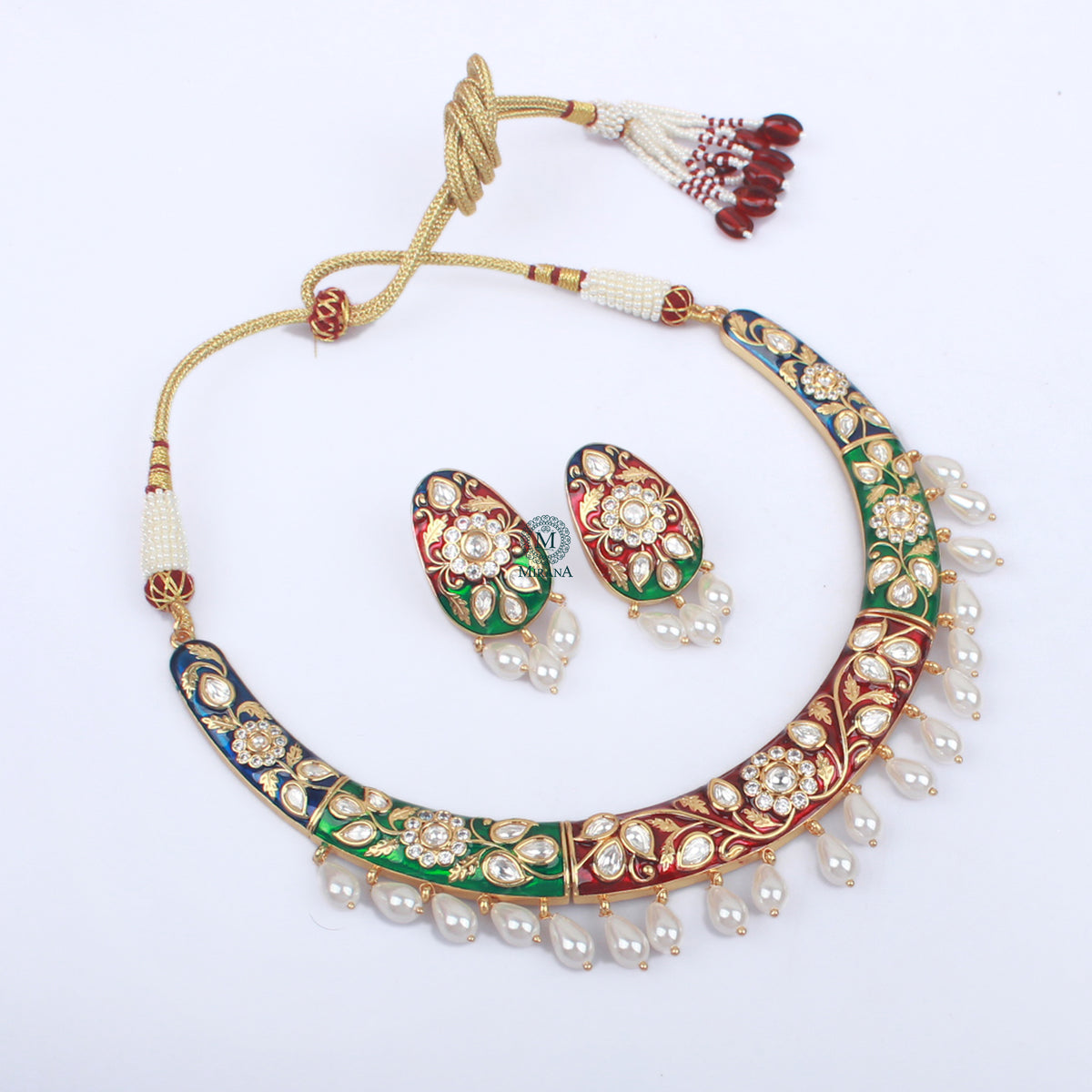 Kaanti Multi Meenakari Husli Necklace Set