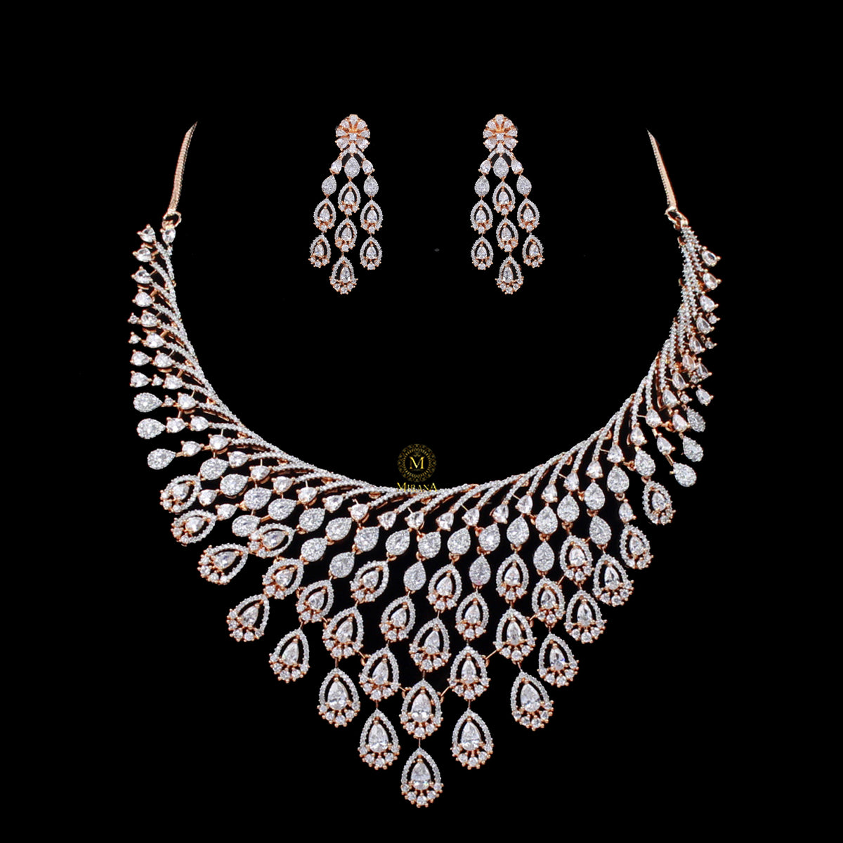 Rhea CZ Designer Necklace Set
