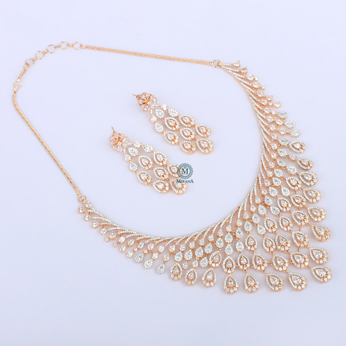 Rhea CZ Designer Necklace Set