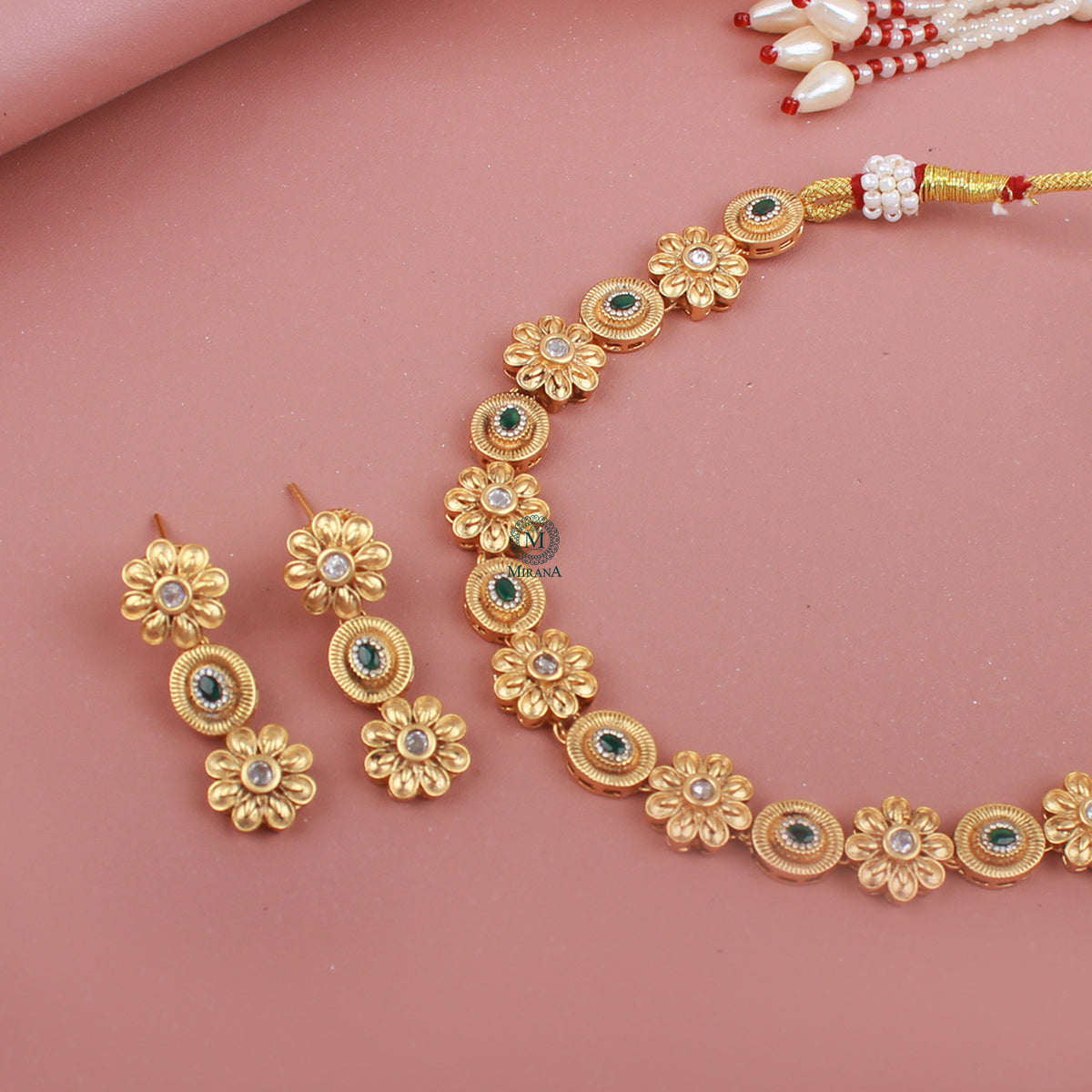 Harshika Antique Designer Necklace Set