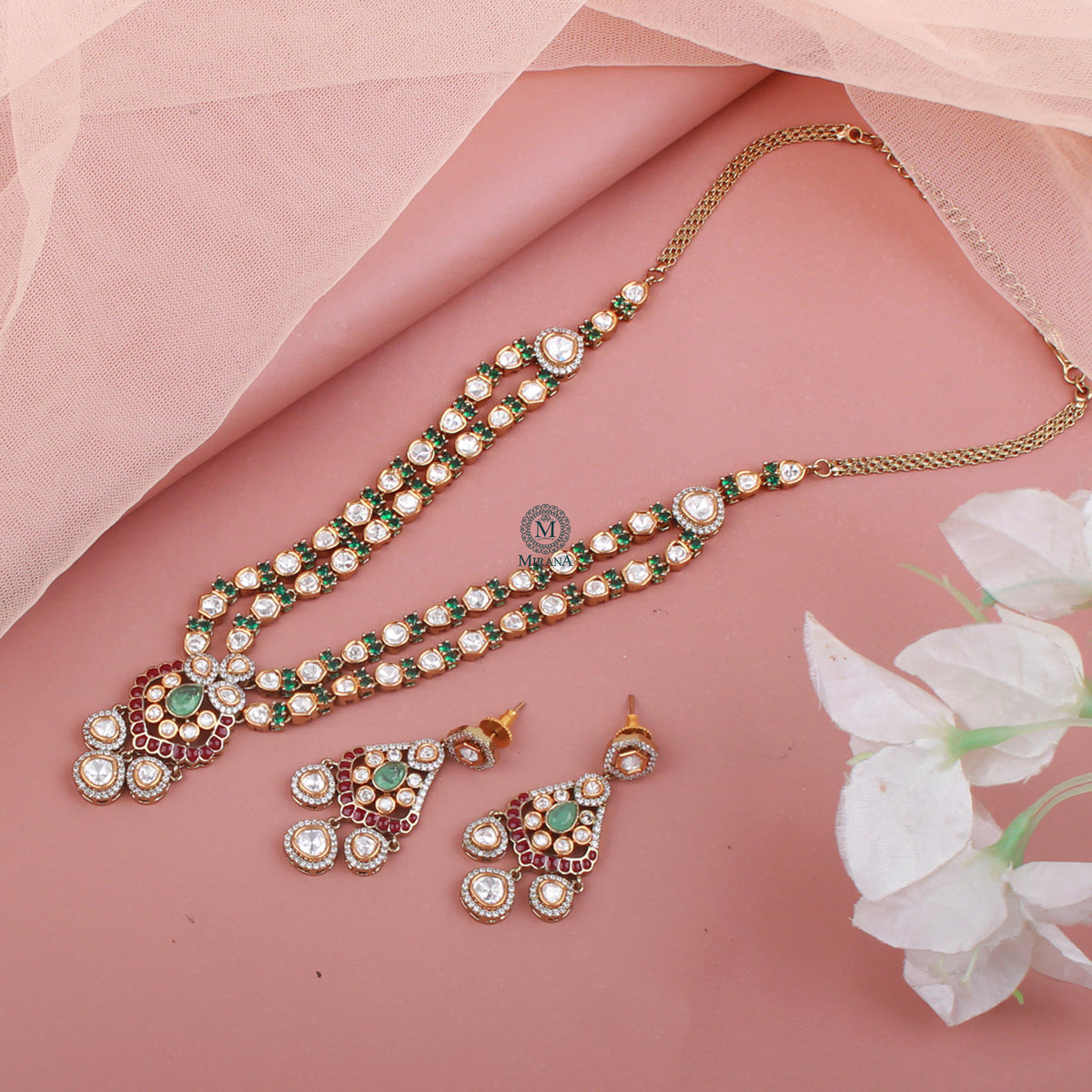 Yanishi Polki Layered Necklace Set