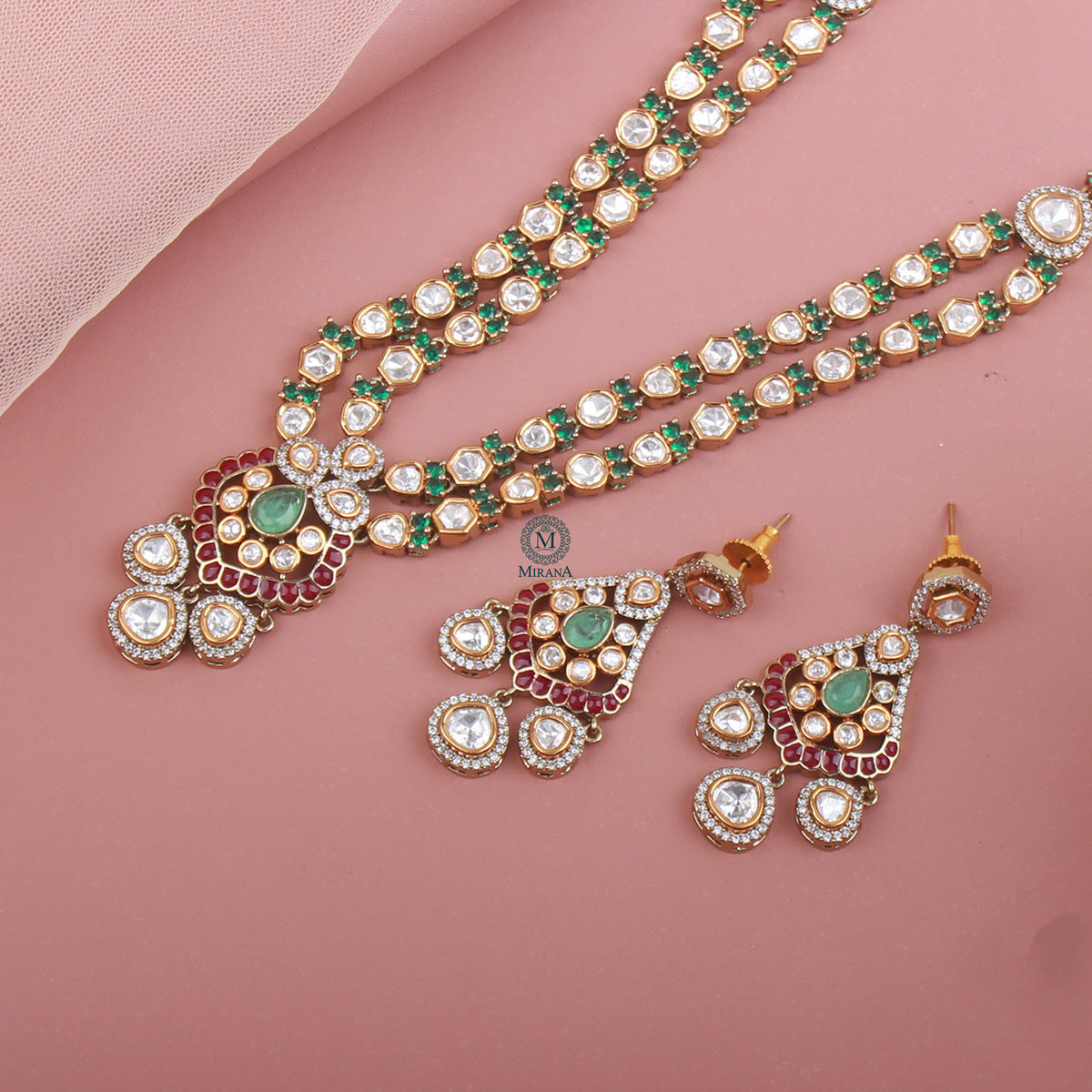 Yanishi Polki Layered Necklace Set
