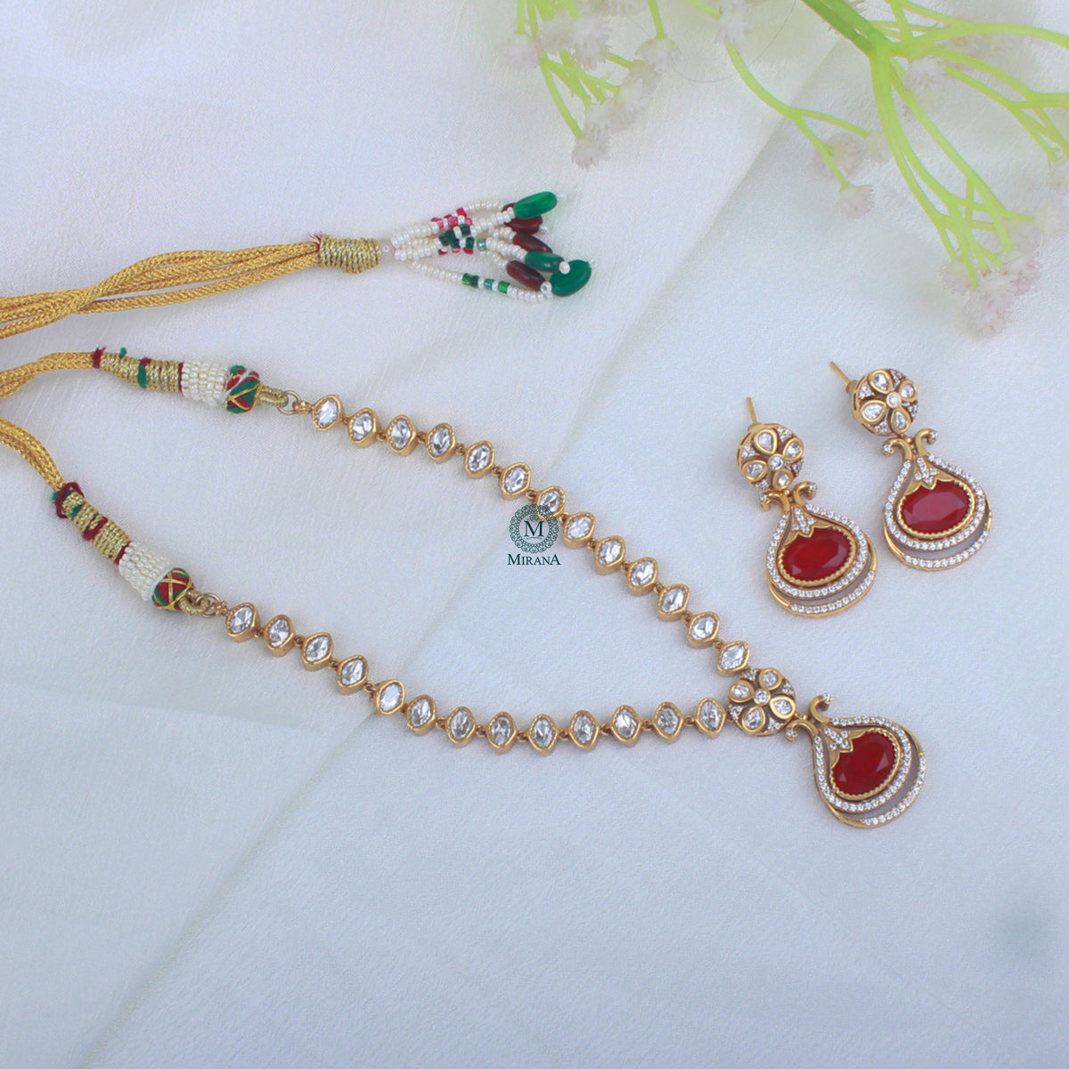 Taanishi Polki Designer Necklace Set