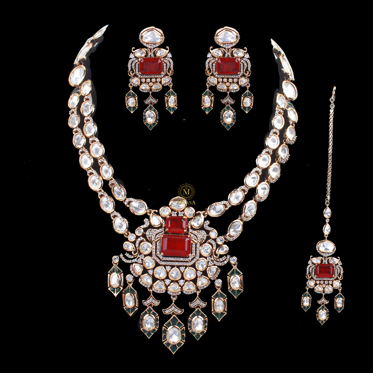Sidha Polki Layered Necklace Set
