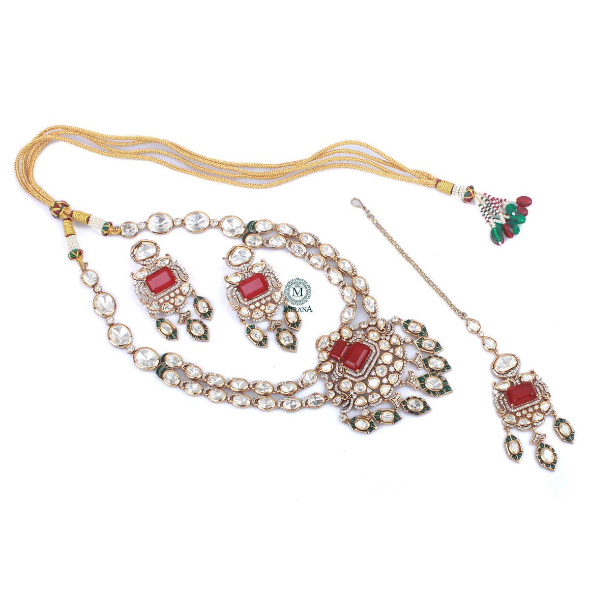Sidha Polki Layered Necklace Set