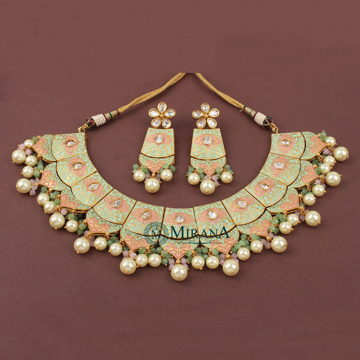 Razia Mint Green Kundan Necklace Set