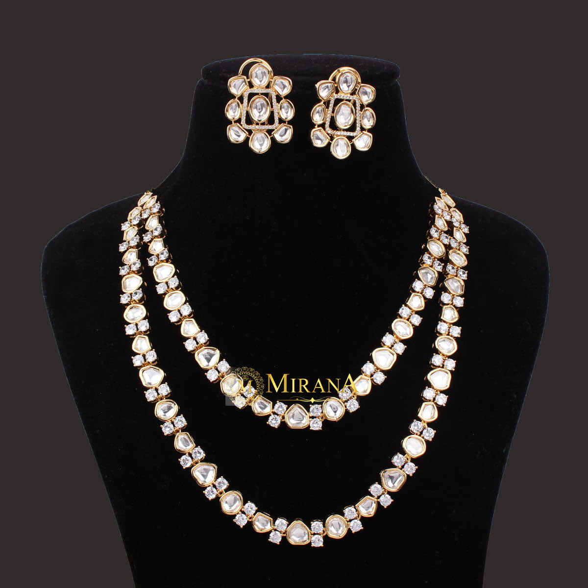 Uncut Polki Two Layered Necklace Set